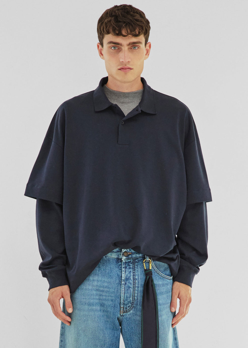 Darkpark Zack Double Sleeve Polo - Blue Navy - 1