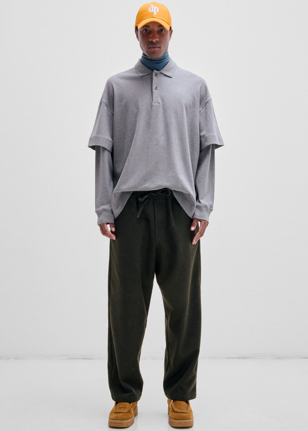 Darkpark Zack Double Sleeve Polo - Dark Grey Melange