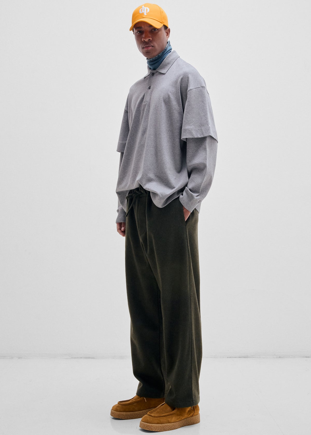 Darkpark Zack Double Sleeve Polo - Dark Grey Melange