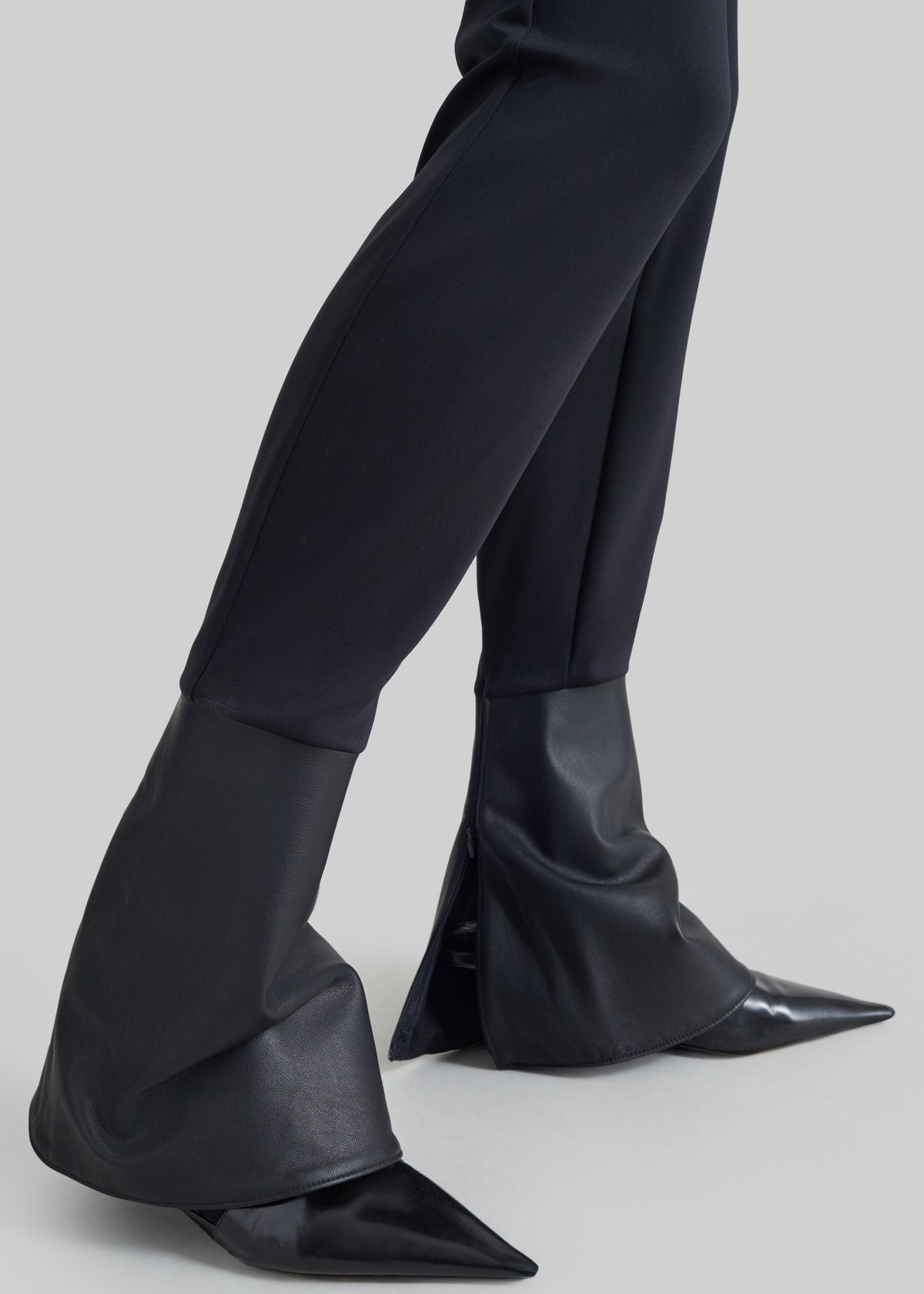 Darkpark Zoe Leather Cuff Leggings - Black