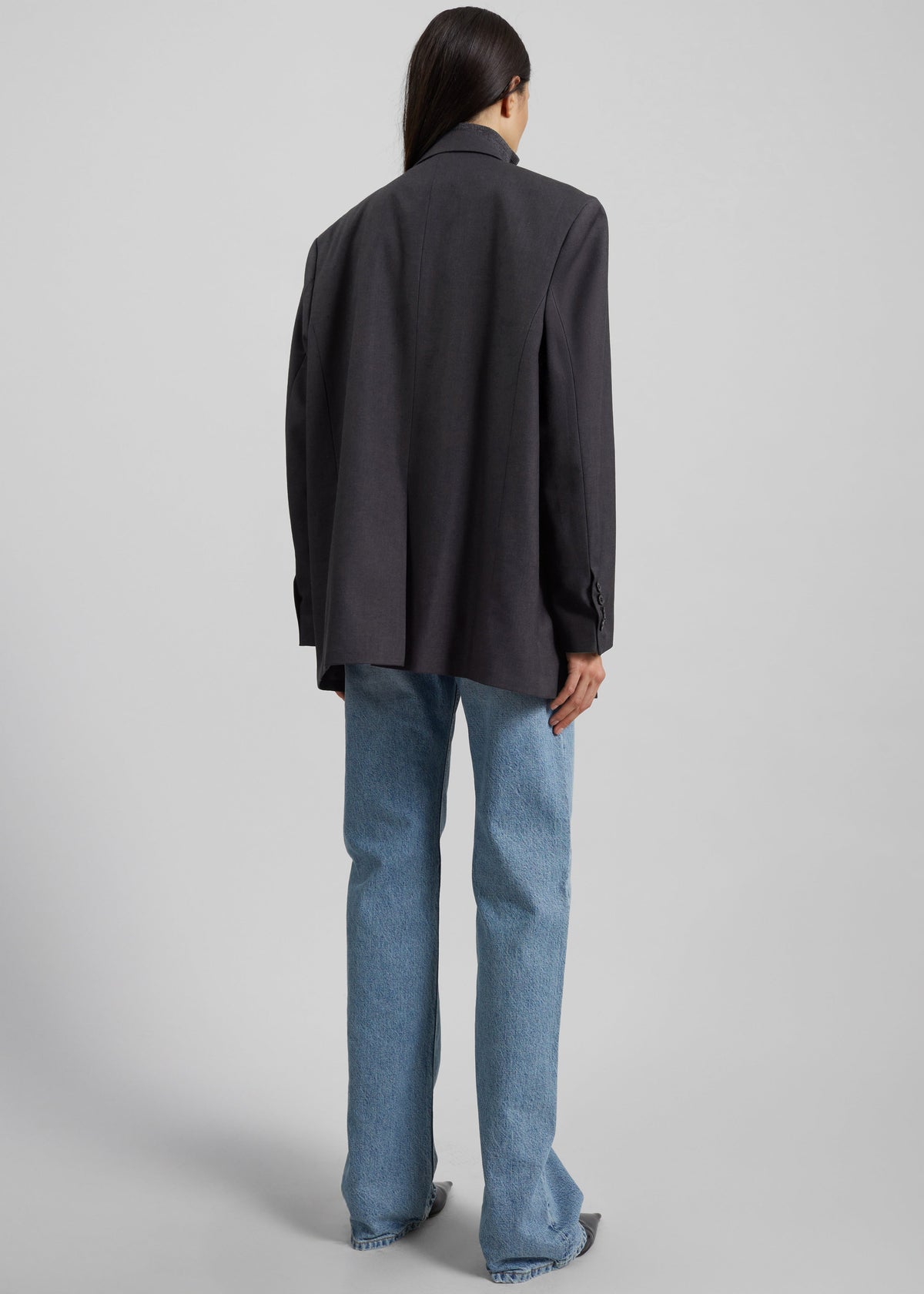 Daroca Double-Breasted Blazer - Charcoal - 9