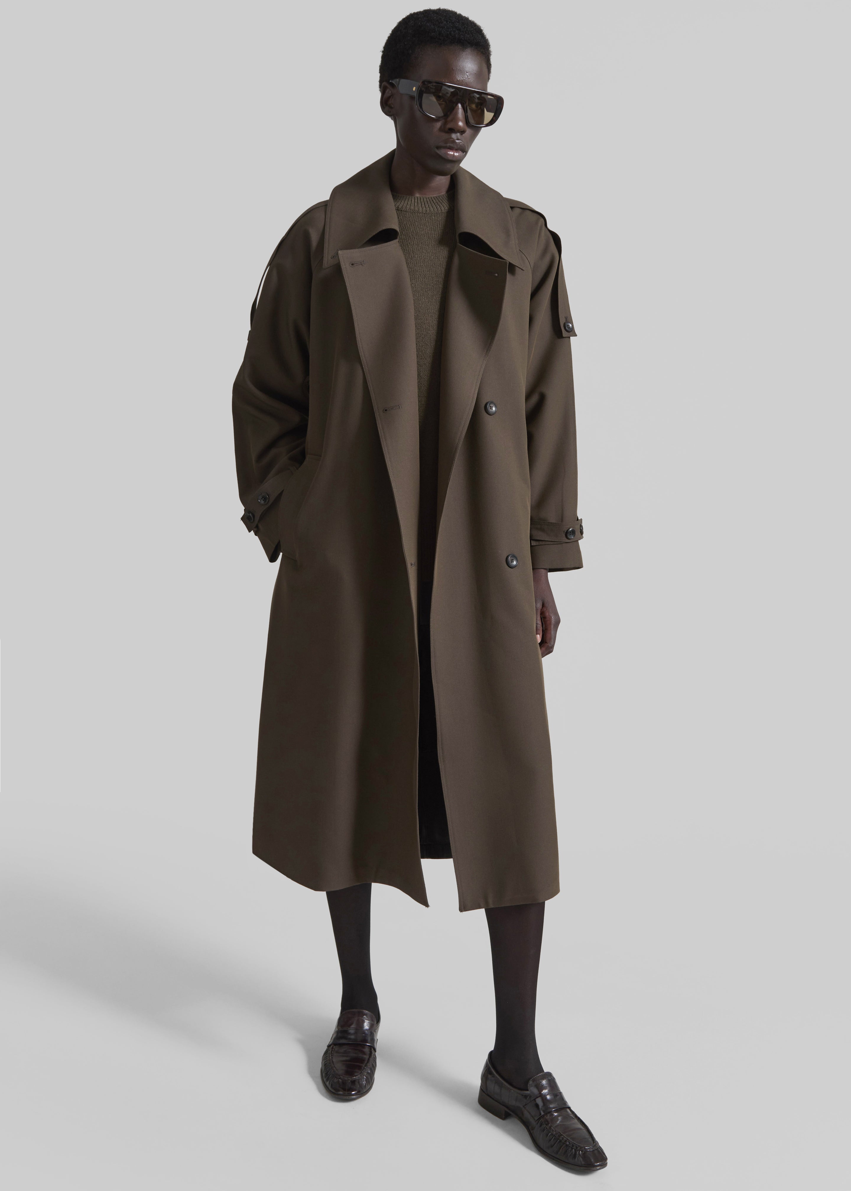 Dartford Trench Coat - Olive Brown - 1