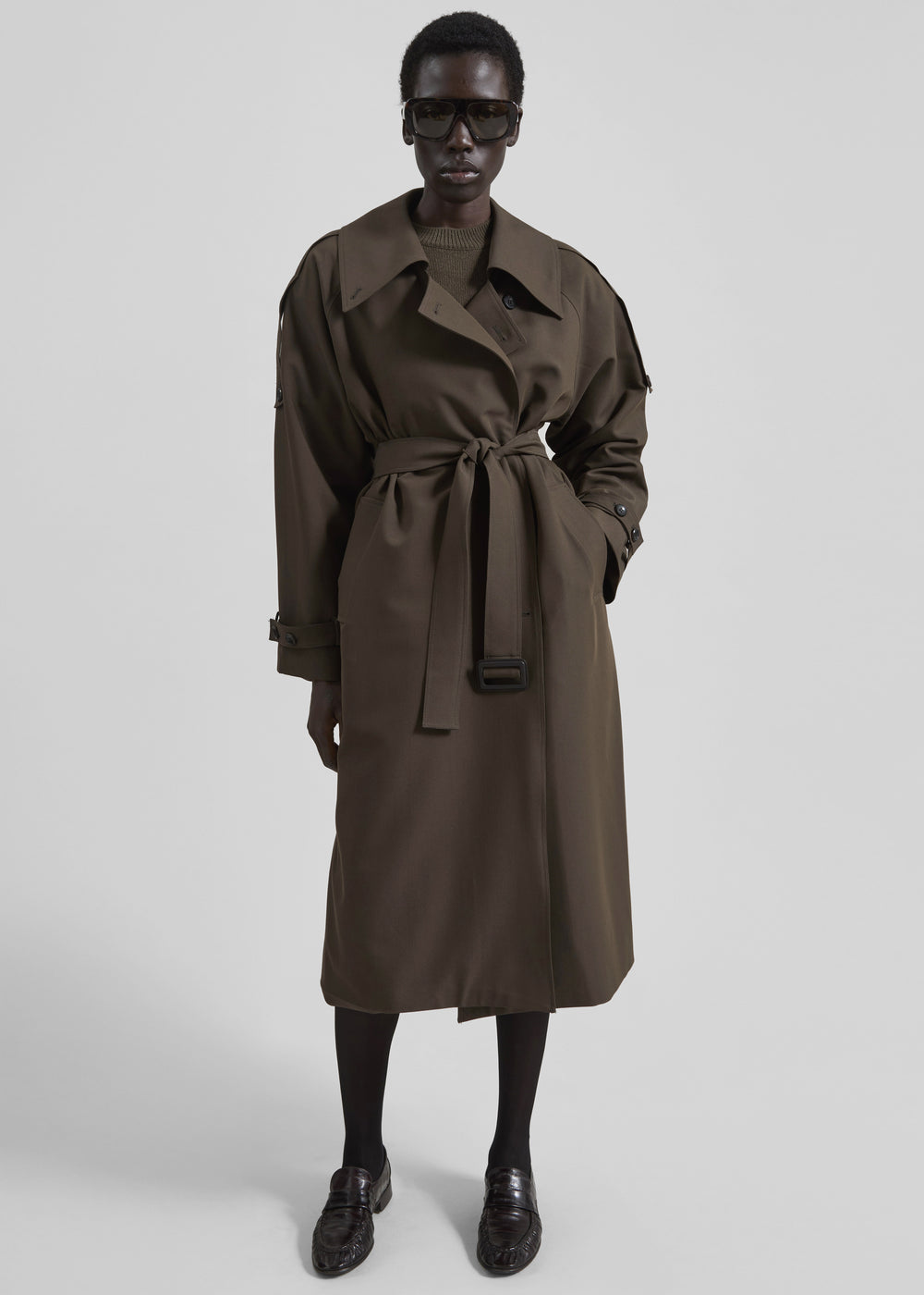 Dartford Trench Coat - Olive Brown - 1