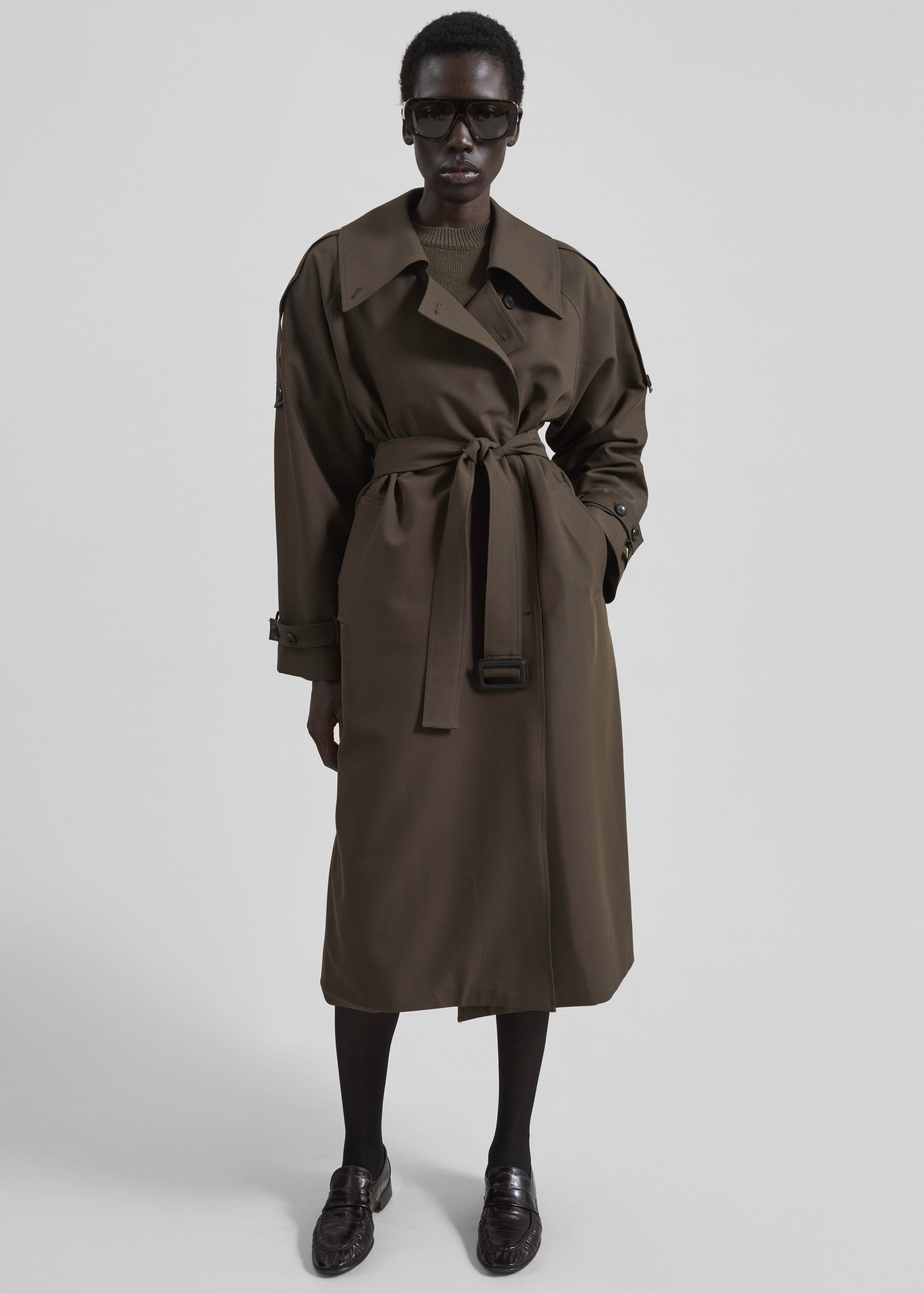 Dartford Trench Coat - Olive Brown - 3