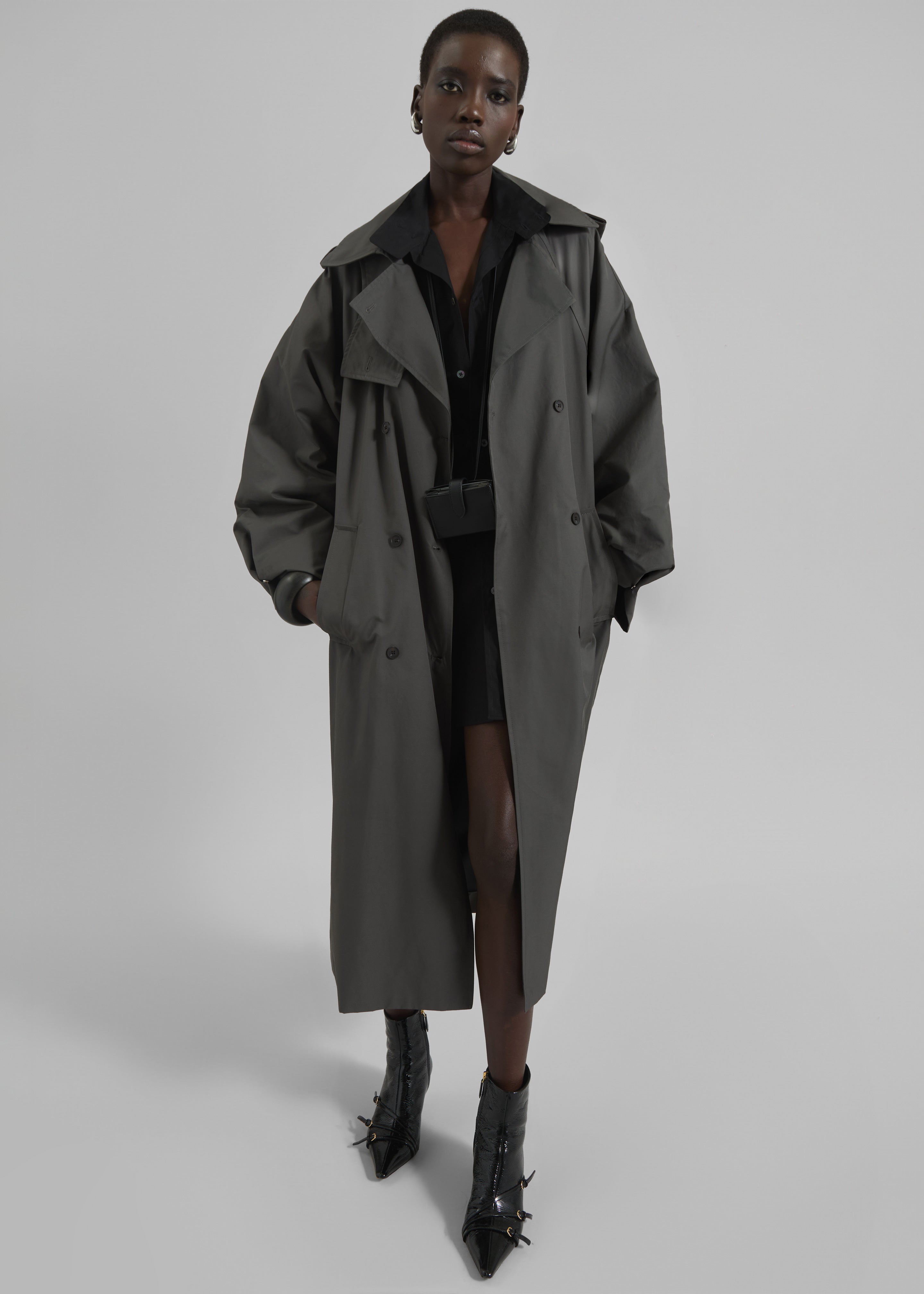 Davos Trench Coat - Charcoal - 4