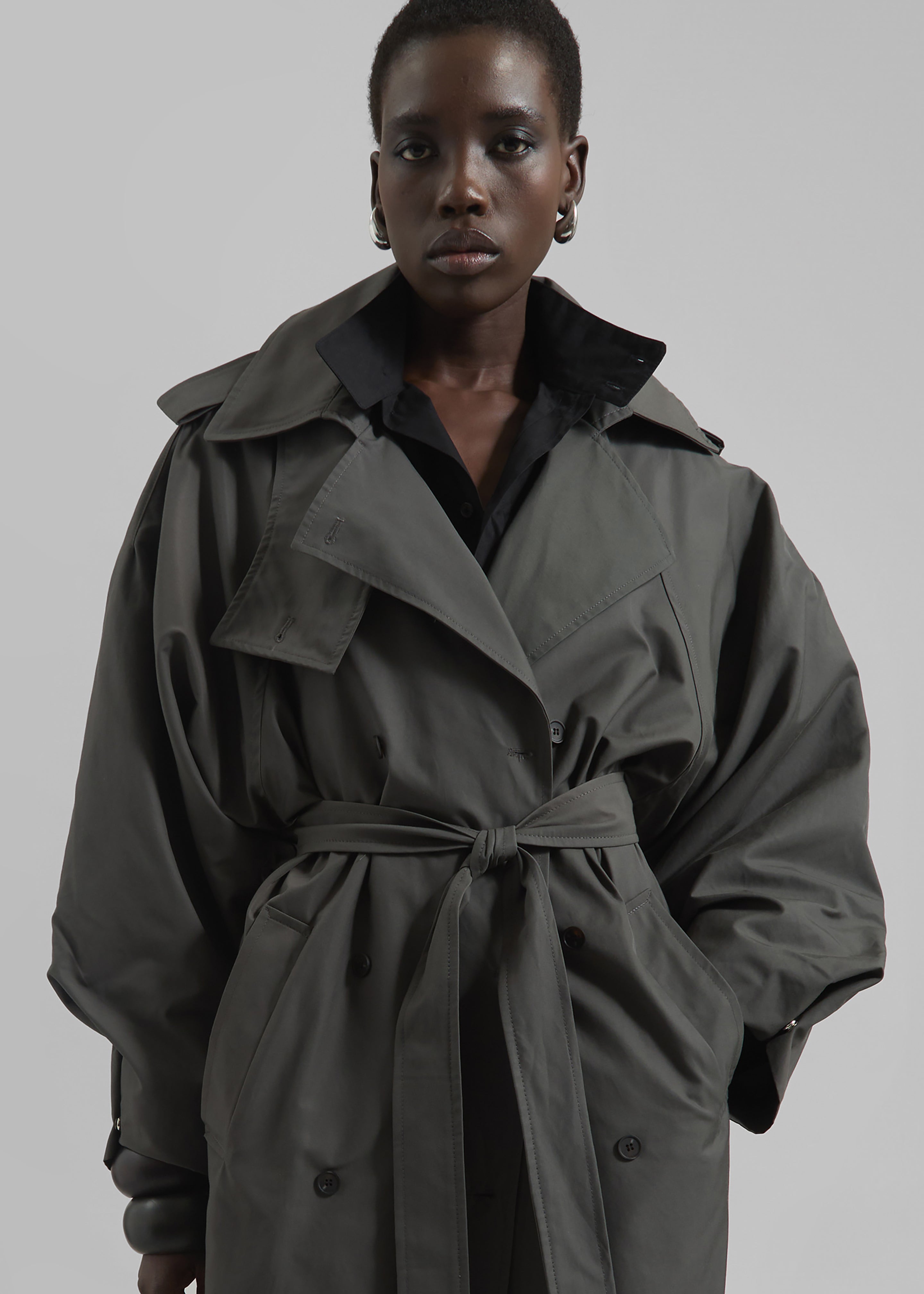 Davos Trench Coat - Charcoal - 7