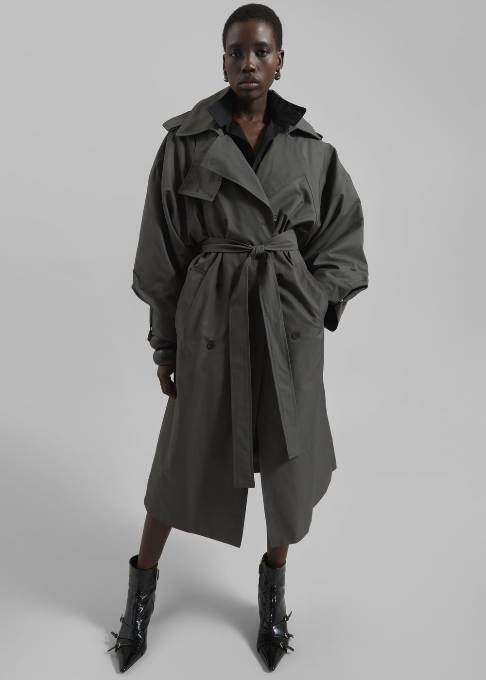 Davos Trench Coat - Charcoal - 1