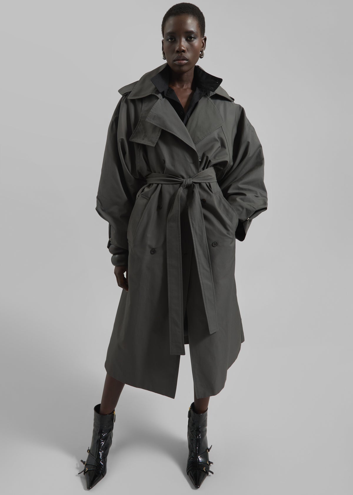 Davos Trench Coat - Charcoal - 2