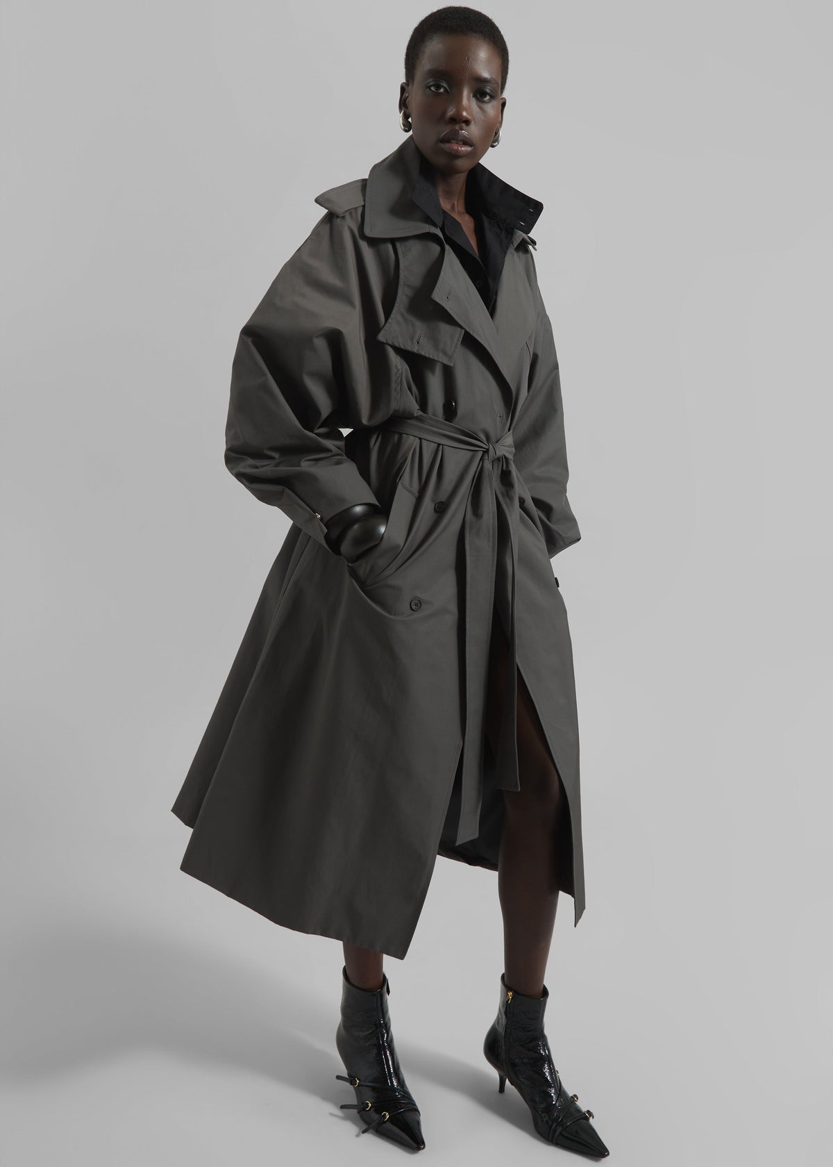 Davos Trench Coat - Charcoal - 5