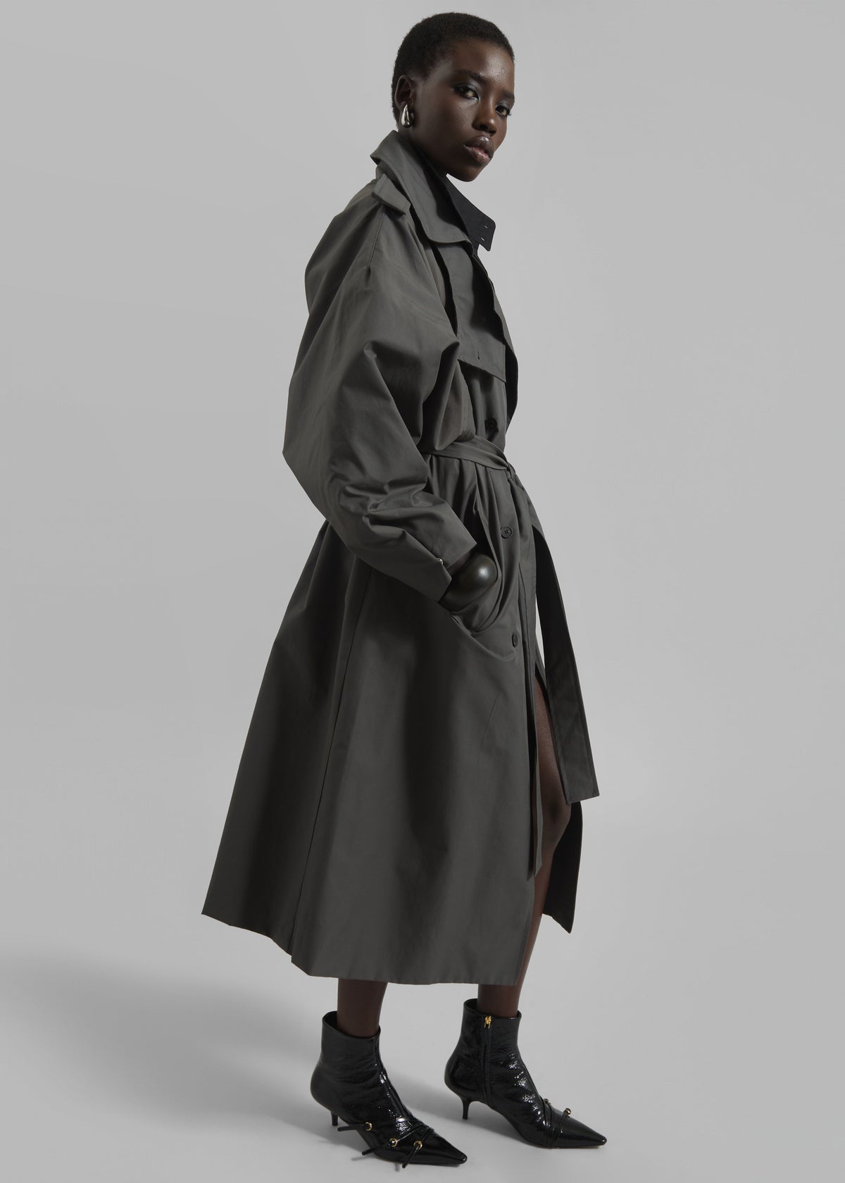 Davos Trench Coat - Charcoal - 6