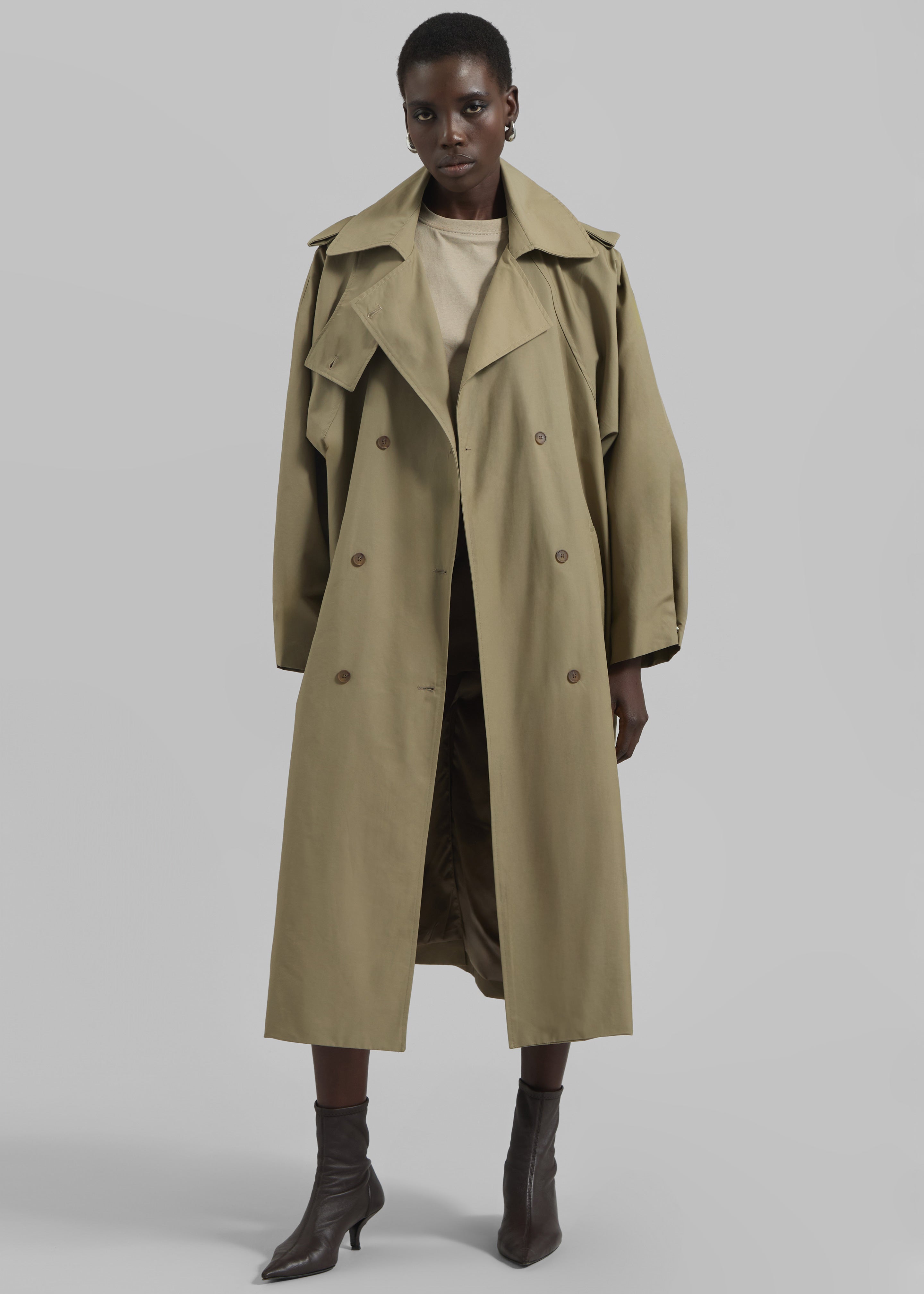 Davos Trench Coat - Pale Olive - 5