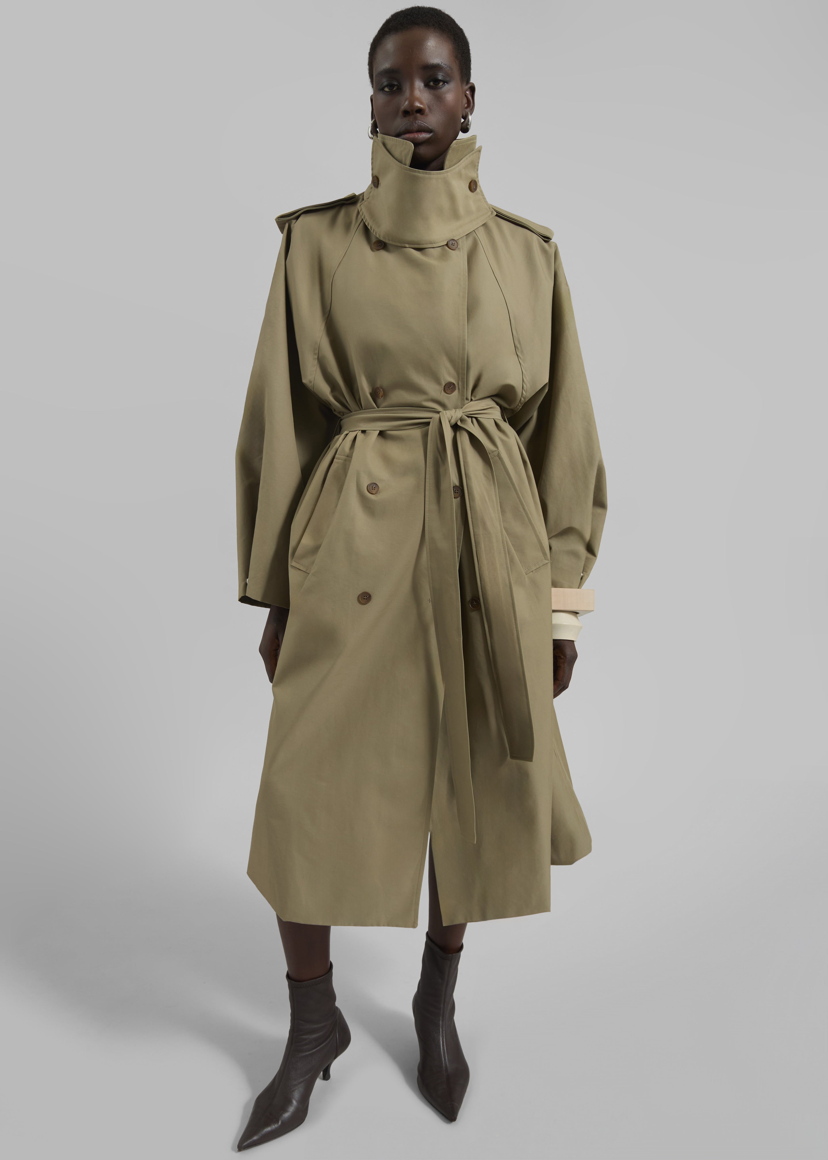 Davos Trench Coat - Pale Olive - 6