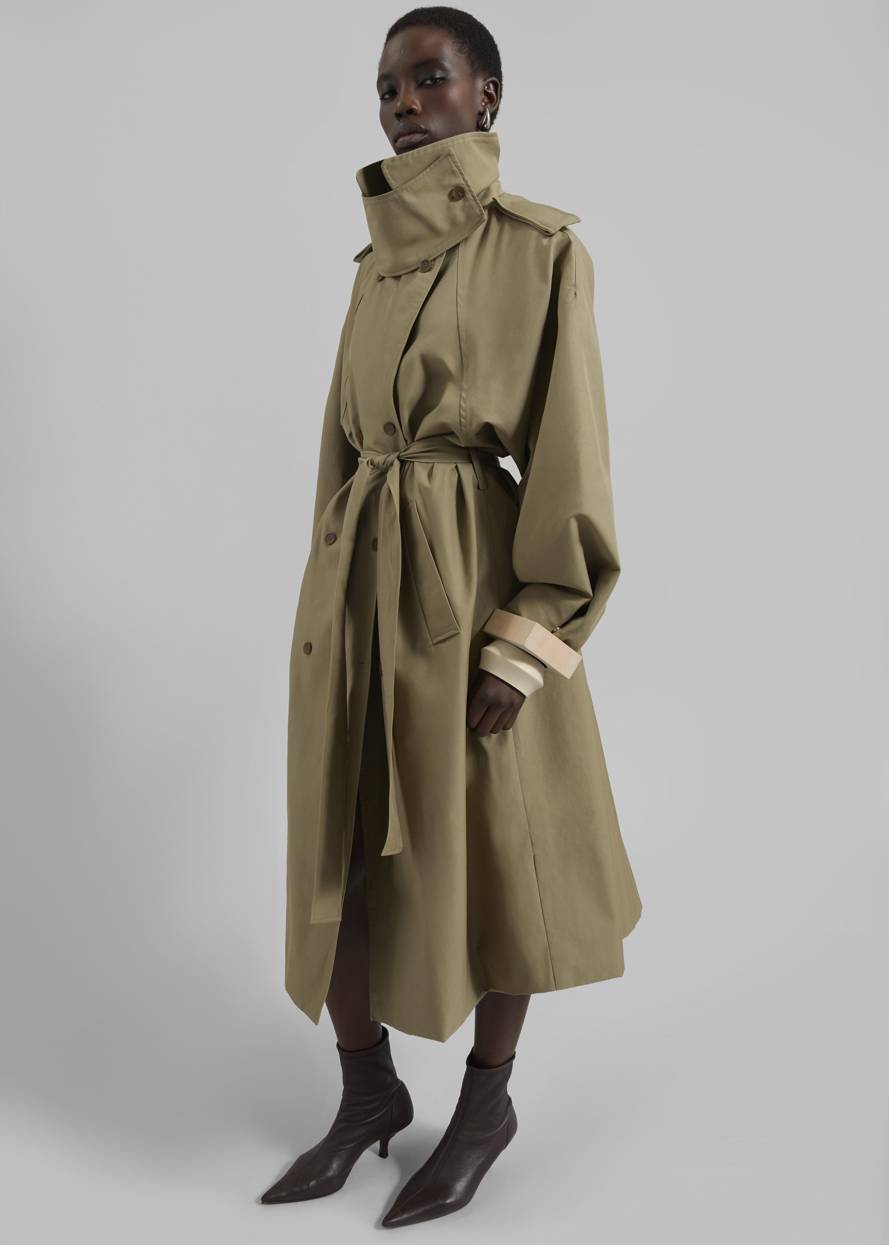 Davos Trench Coat - Pale Olive - 3