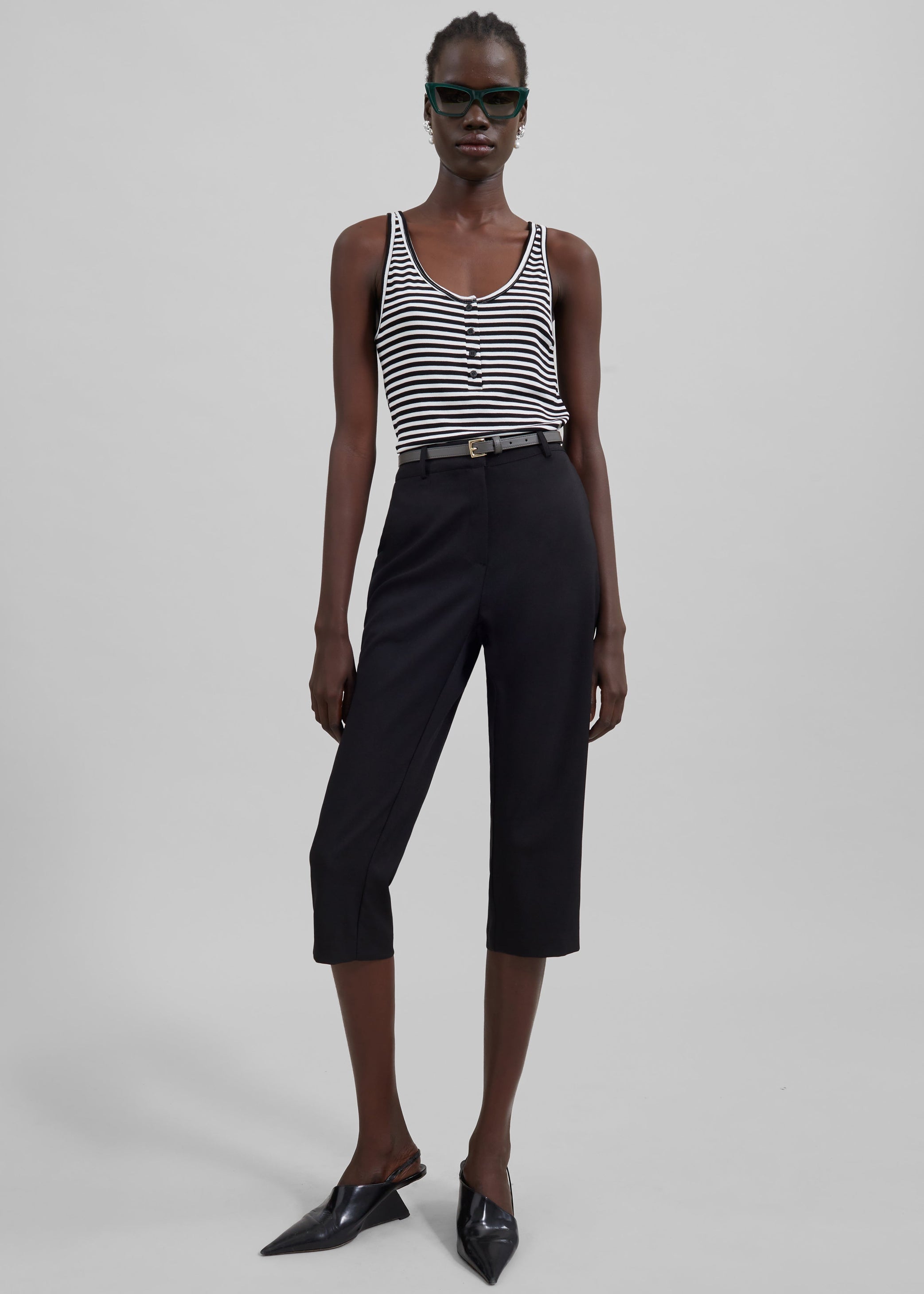 Shop the look image for Daya Tank Top - Black/White Stripe