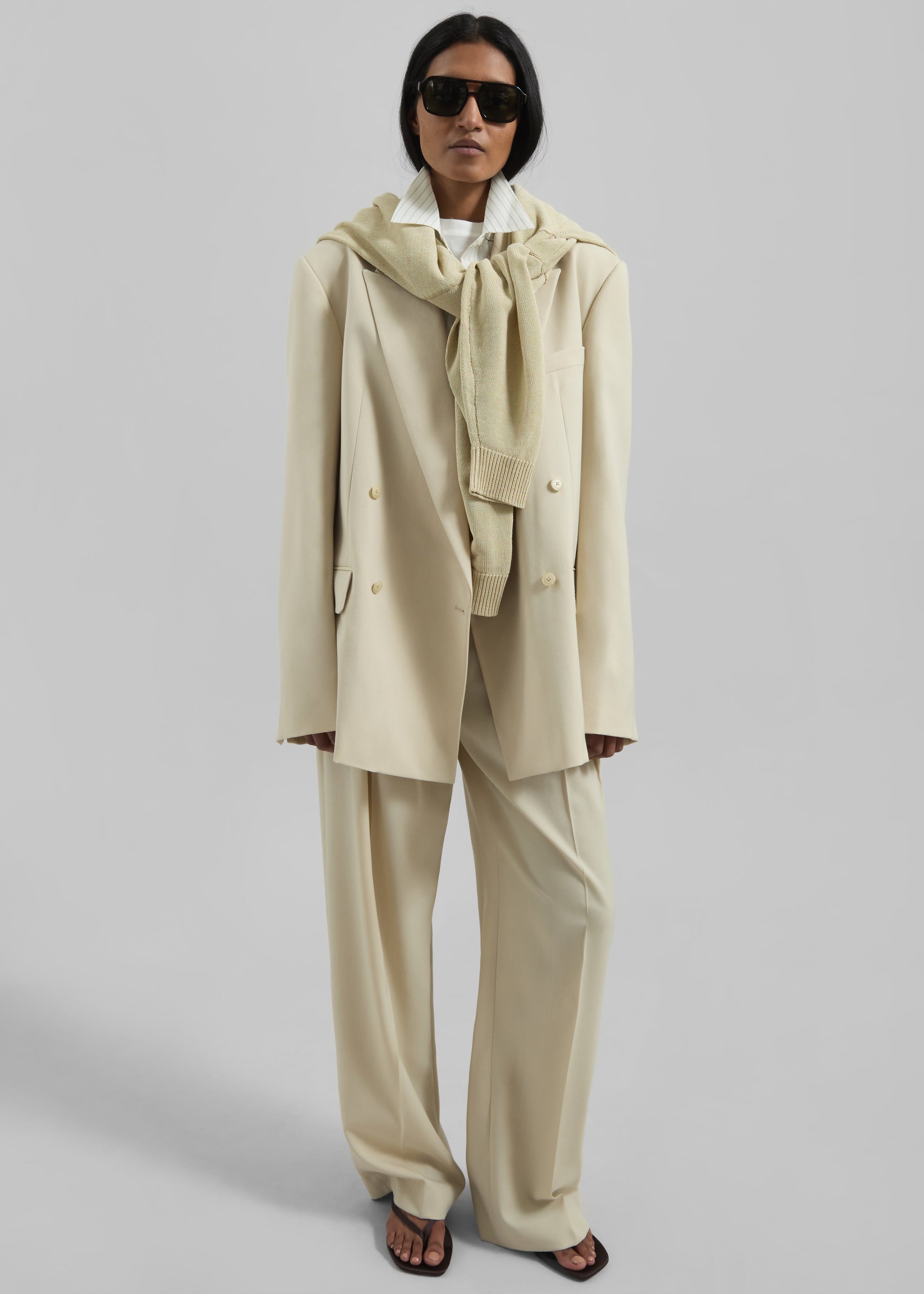 Shop the look image for Daytona Pleated Trousers - Cement