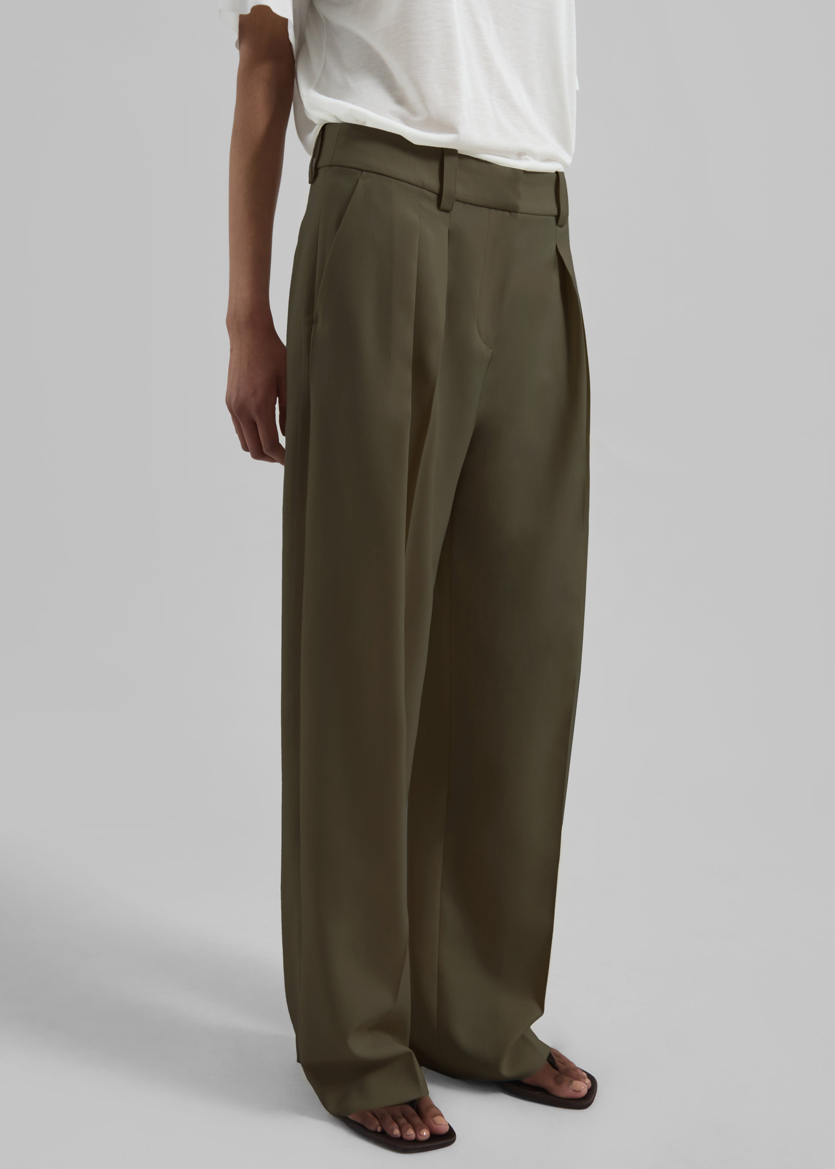 Daytona Pleated Trousers - Khaki - 3