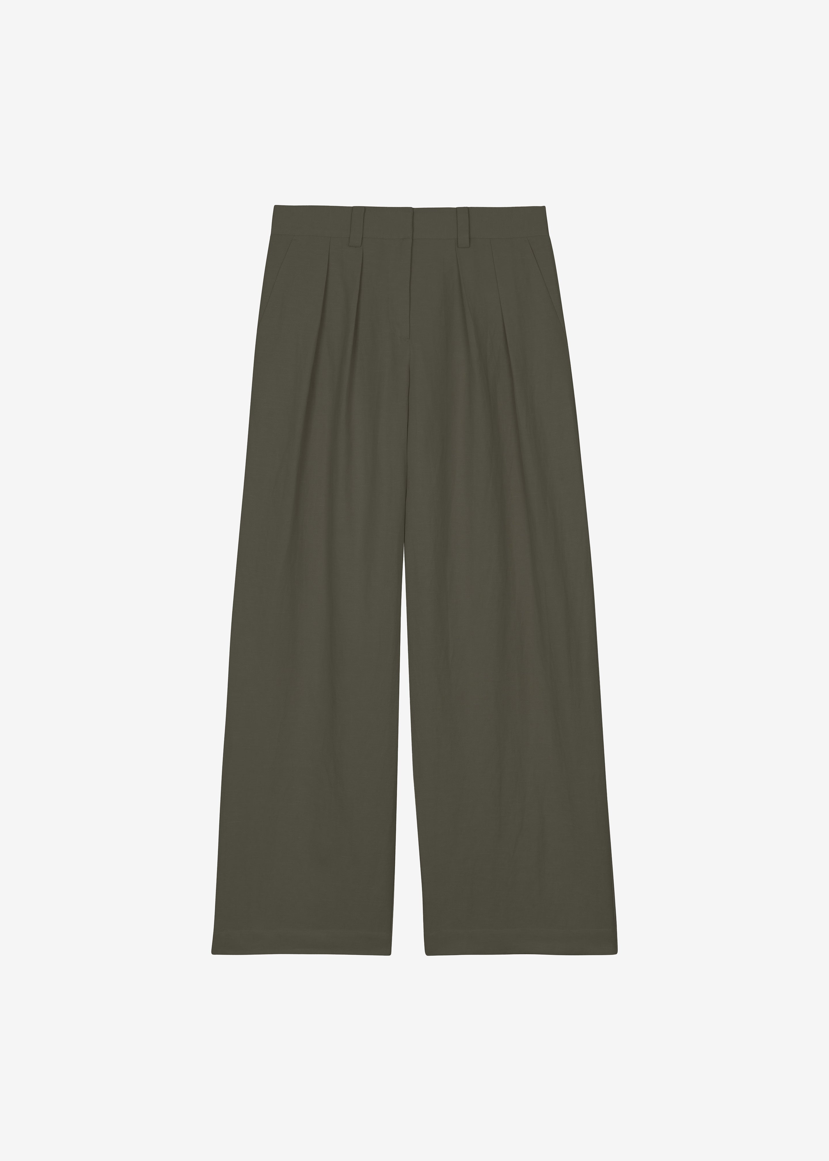 Daytona Pleated Wool Trousers - Khaki – Frankie Shop Europe