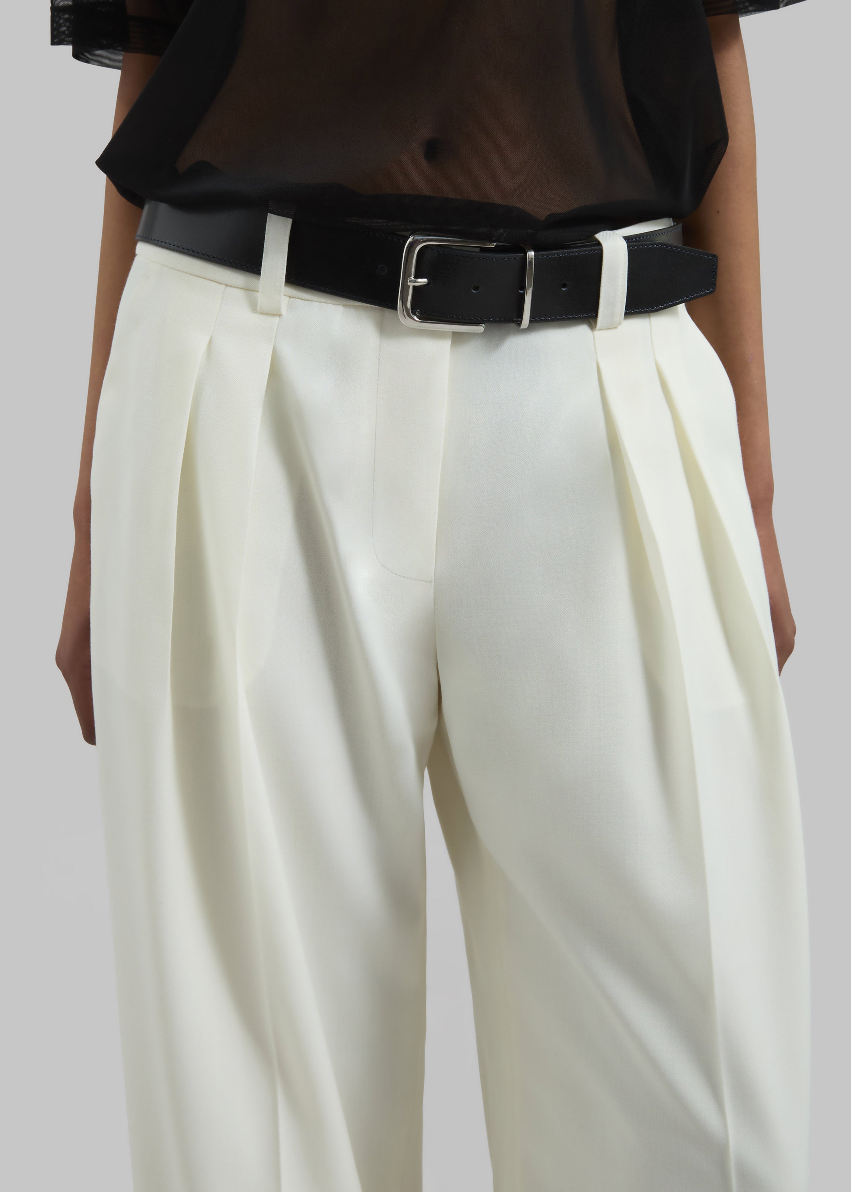 Daytona Pleated Trousers - Off White - 4