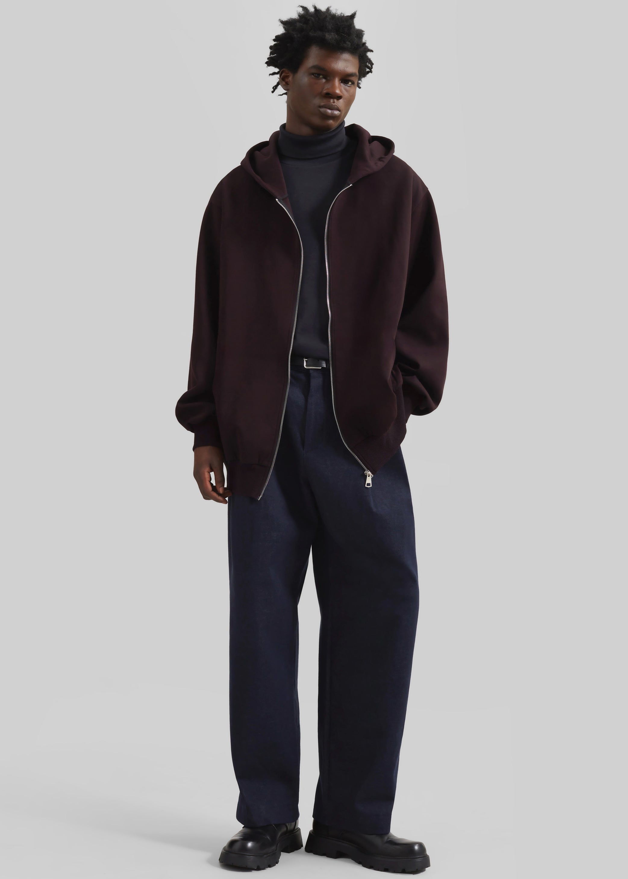 Shop the look image for Decker Zip-Up Hoodie - Dark Plum