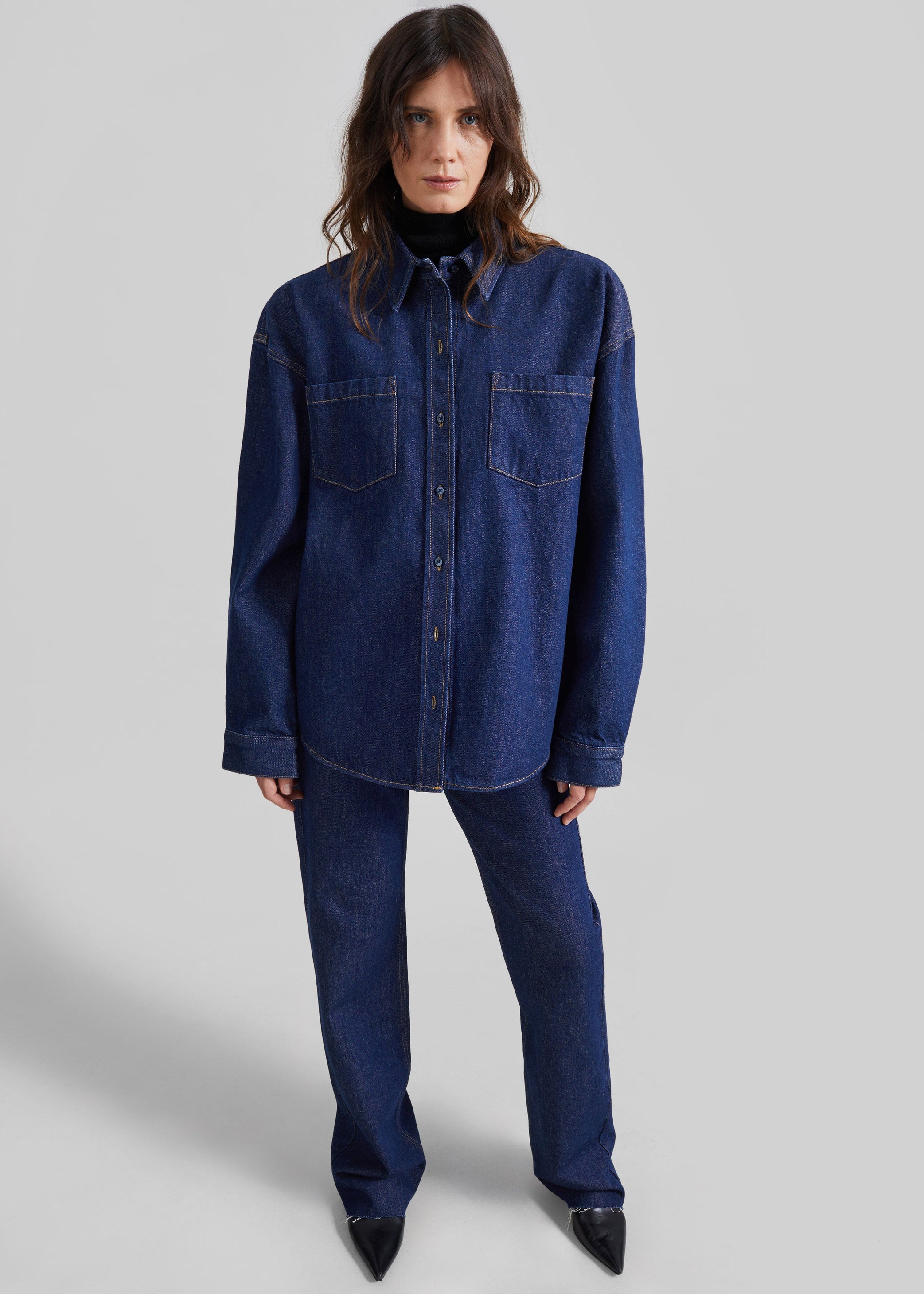 Shop the look image for Deira Denim Shirt - Dark Wash