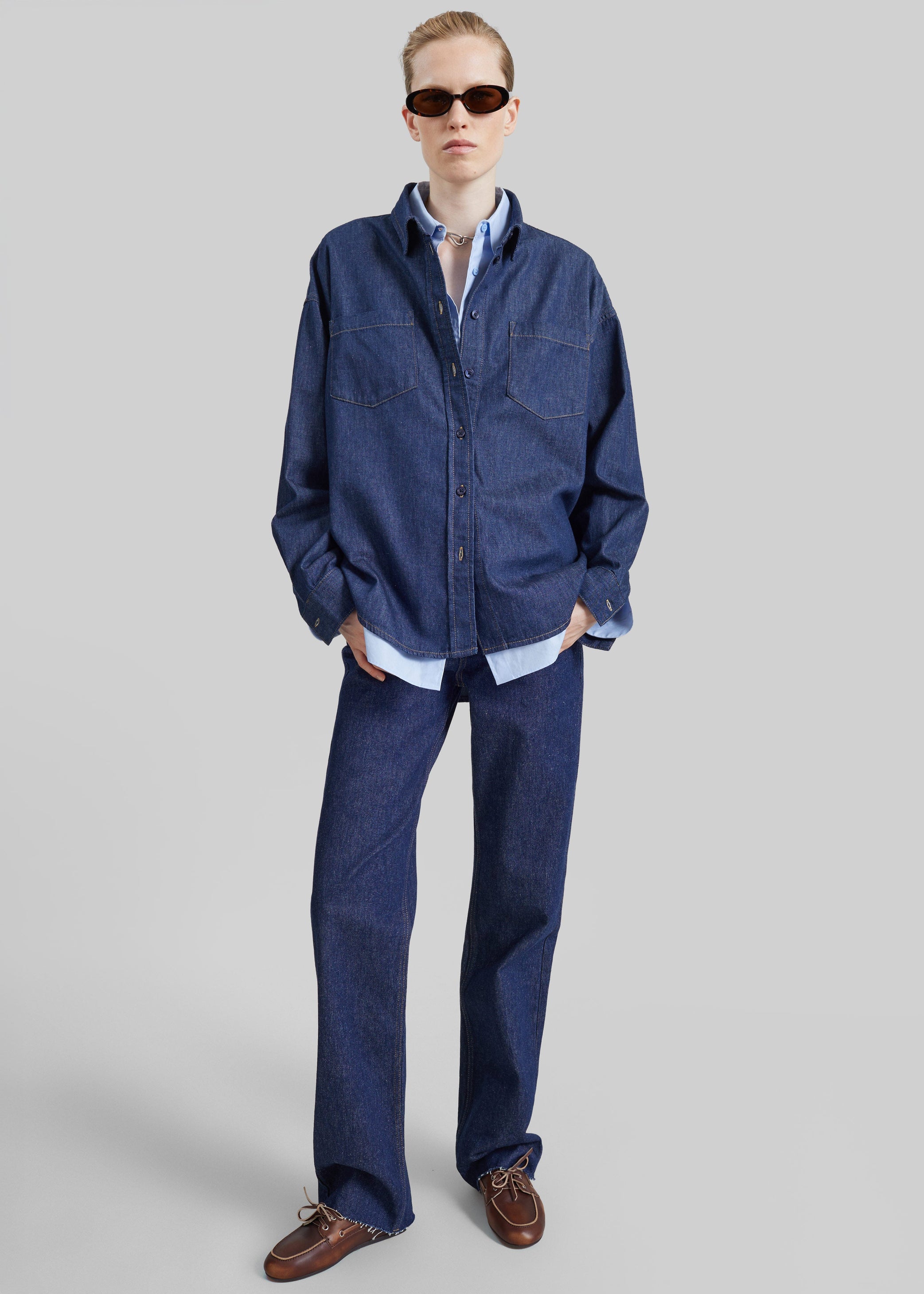 Shop the look image for Deira Denim Shirt - Dark Wash