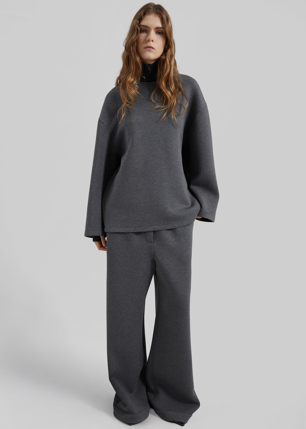 Delancey Long Sleeve Neoprene Top - Dark Grey - 5