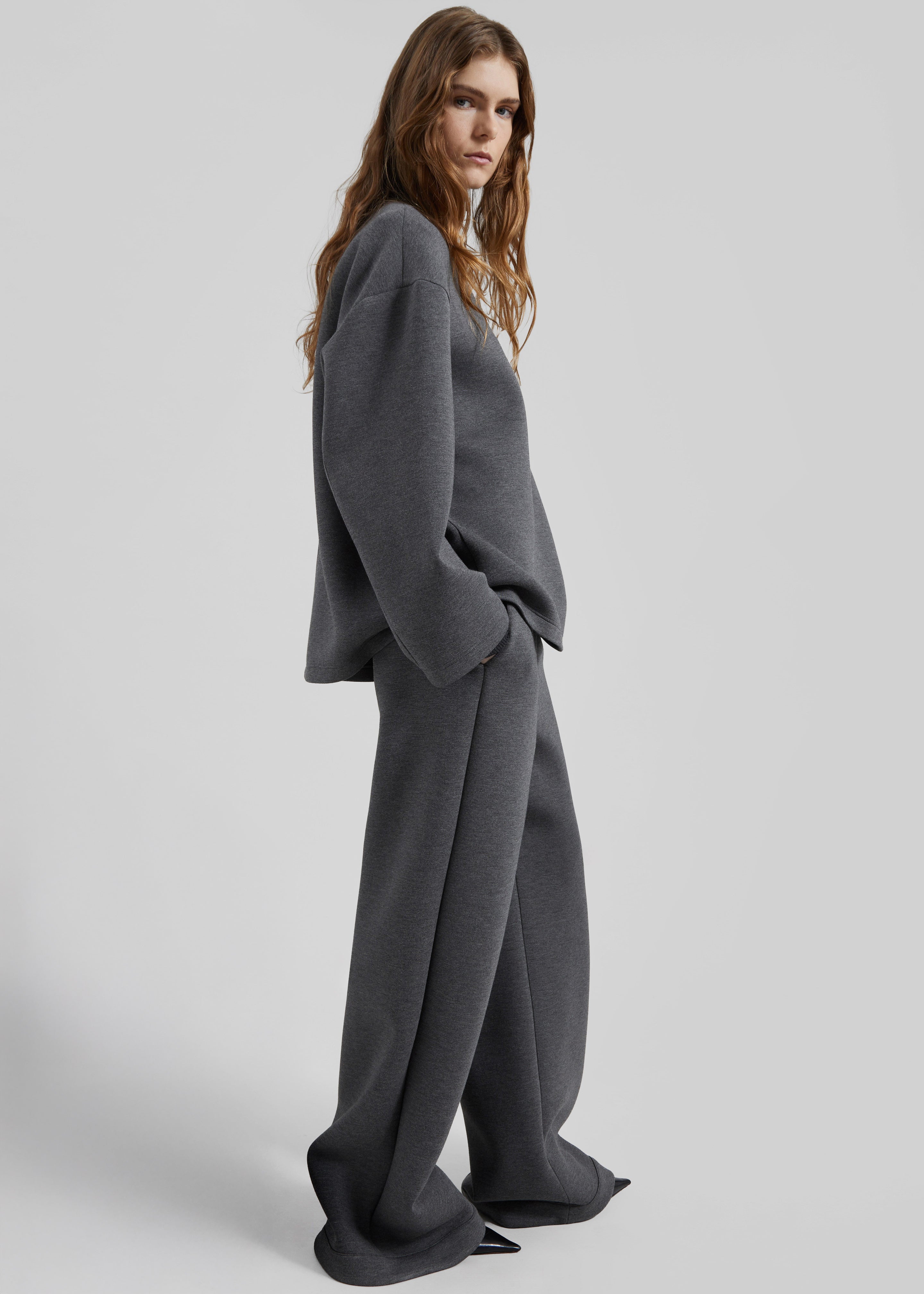 Delancey Long Sleeve Neoprene Top - Dark Grey - 4