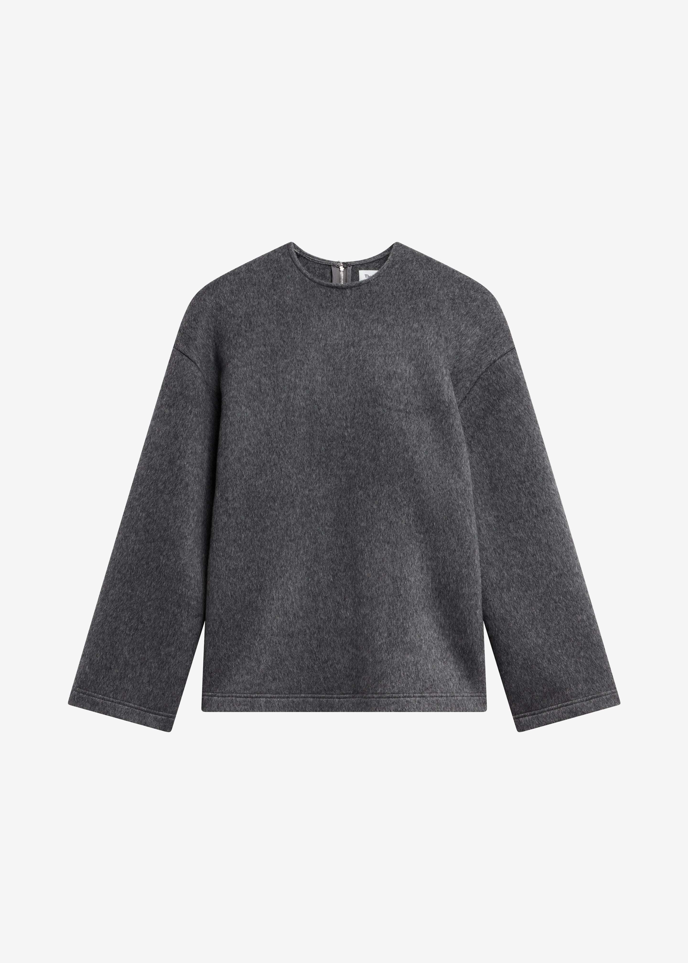 Delancey Long Sleeve Wool Top - Dark Grey Melange - 6