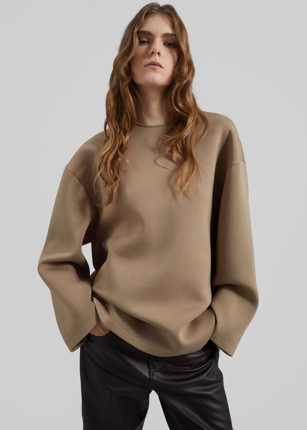 Delancey Long Sleeve Neoprene Top - Camel