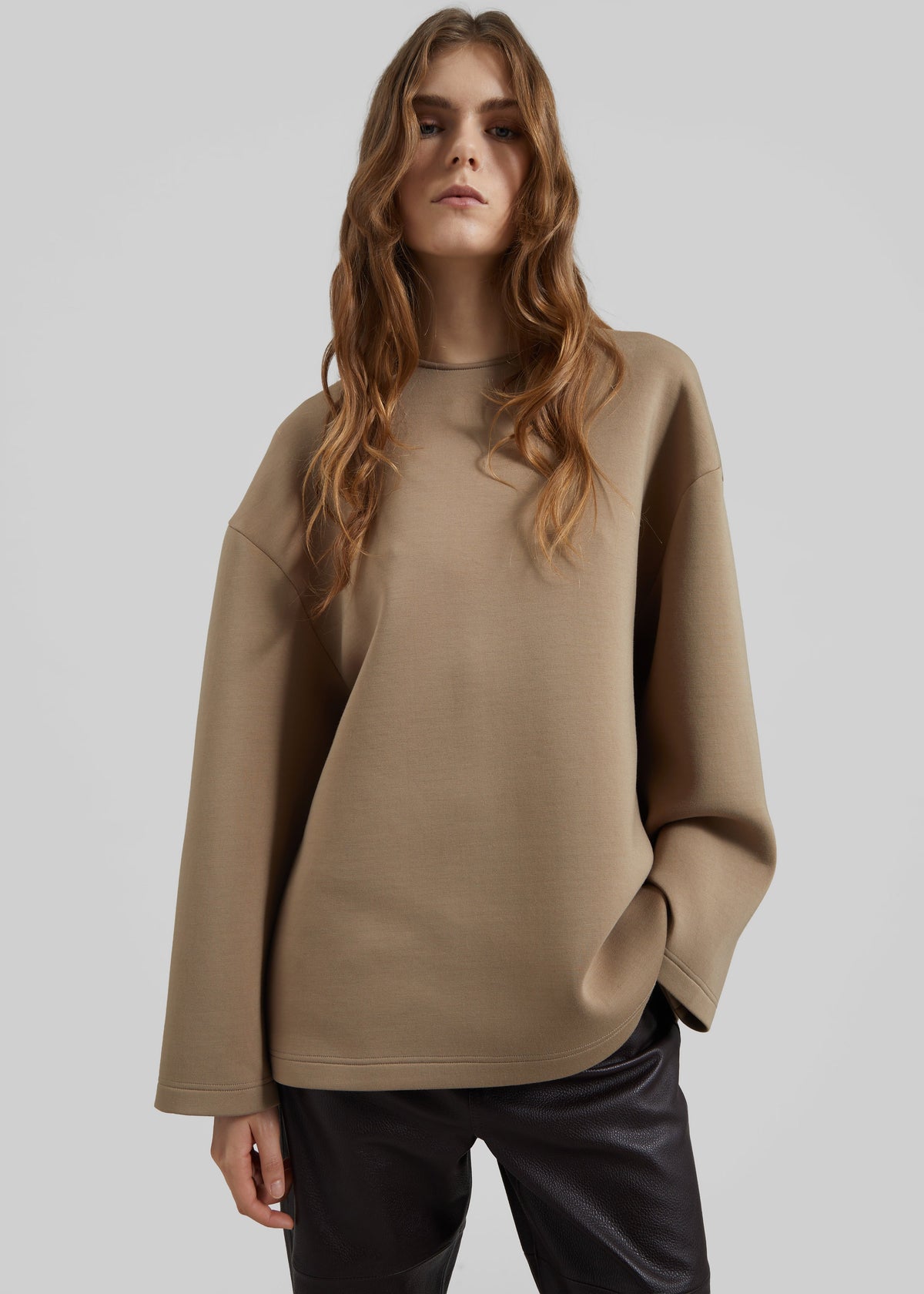 Delancey Long Sleeve Neoprene Top - Camel - 4