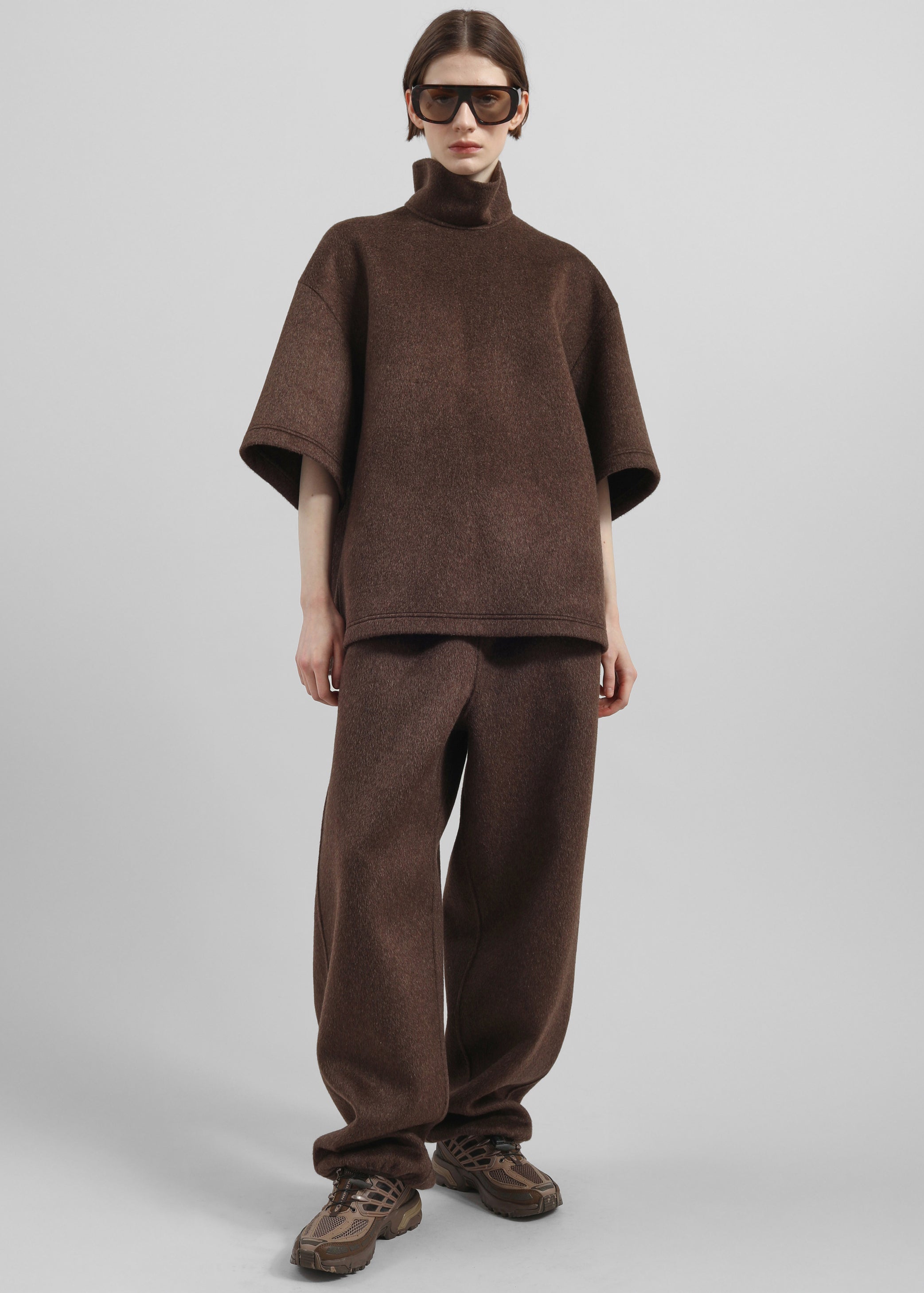 Shop the look image for Delancey Wool Joggers - Brown Melange