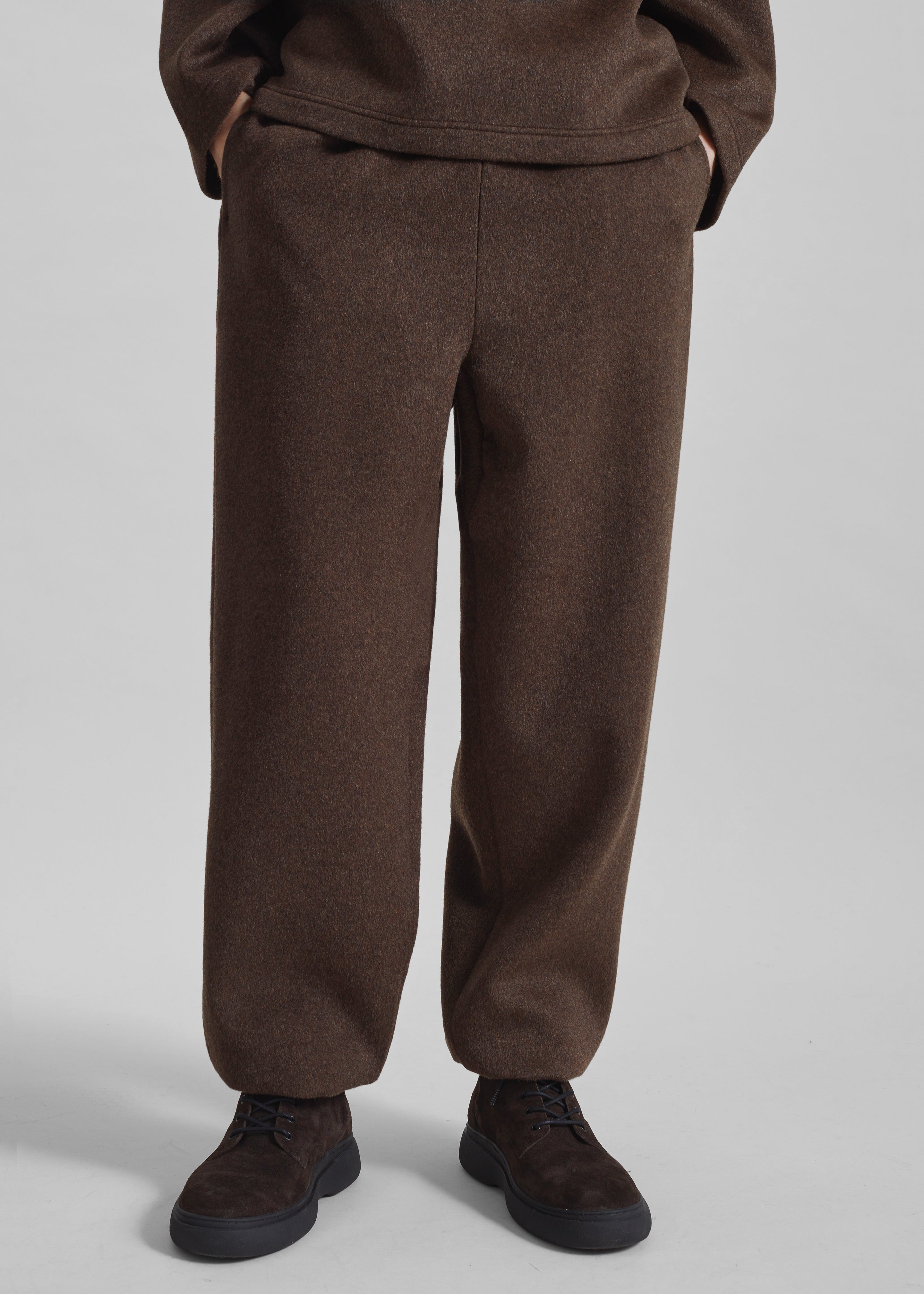 Delancey Wool Joggers - Brown Melange - 8 - [gender-male]