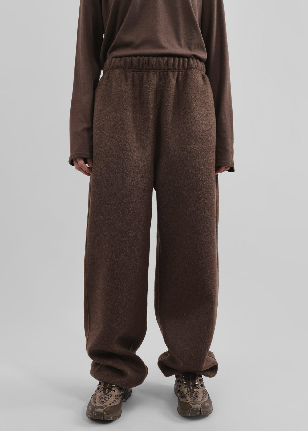 Delancey Wool Joggers - Brown Melange - 1
