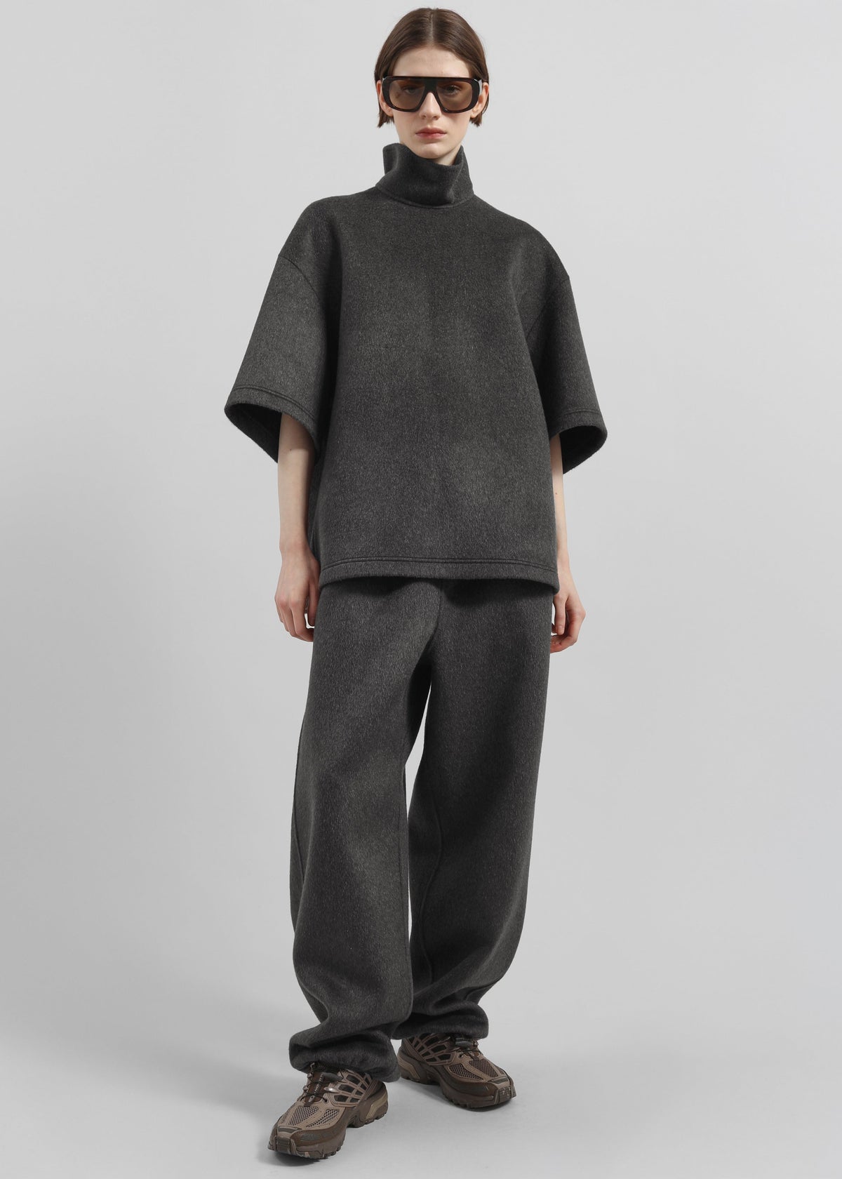 Delancey Wool Joggers - Dark Grey Melange - 1