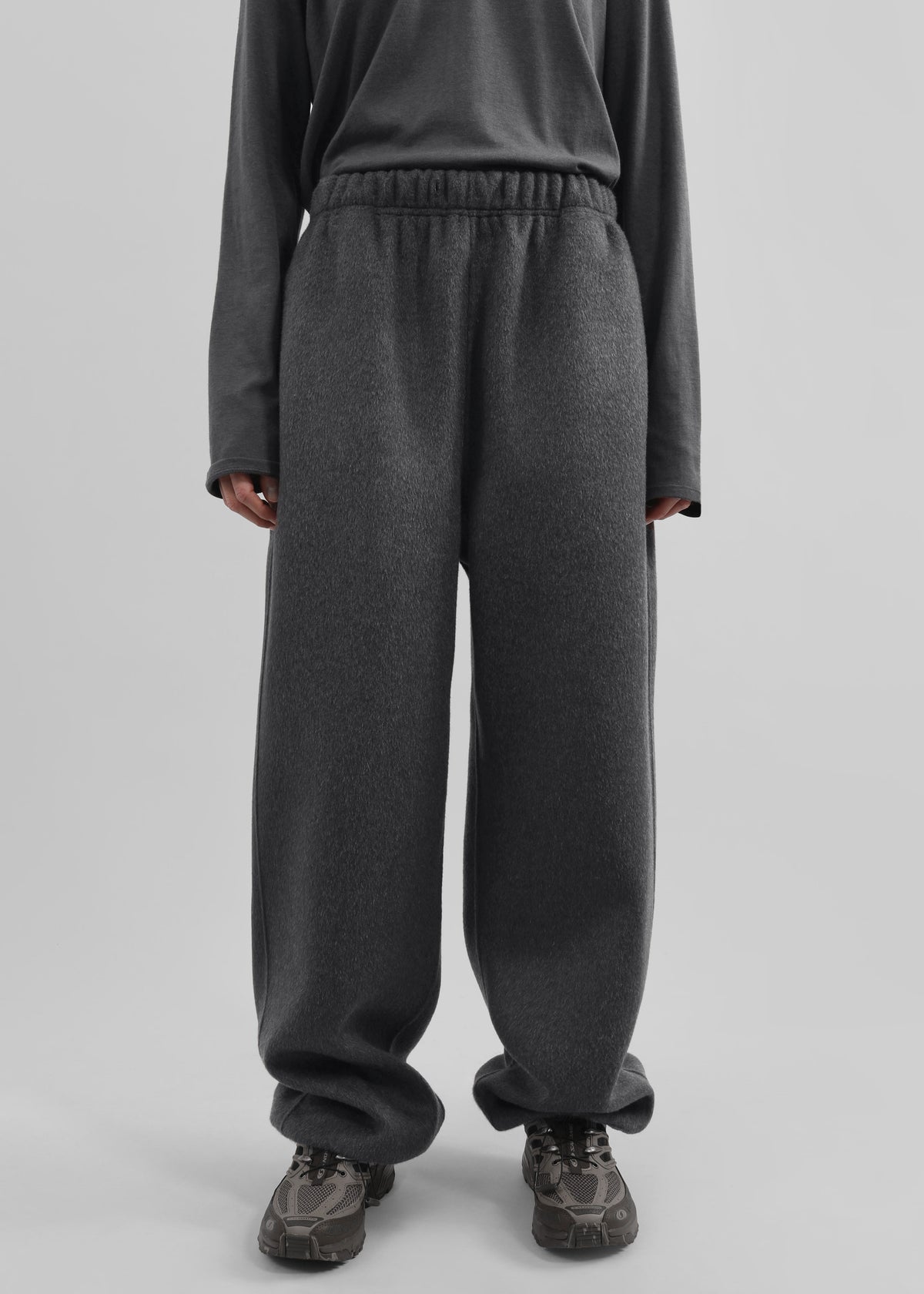 Delancey Wool Joggers - Dark Grey Melange - 8
