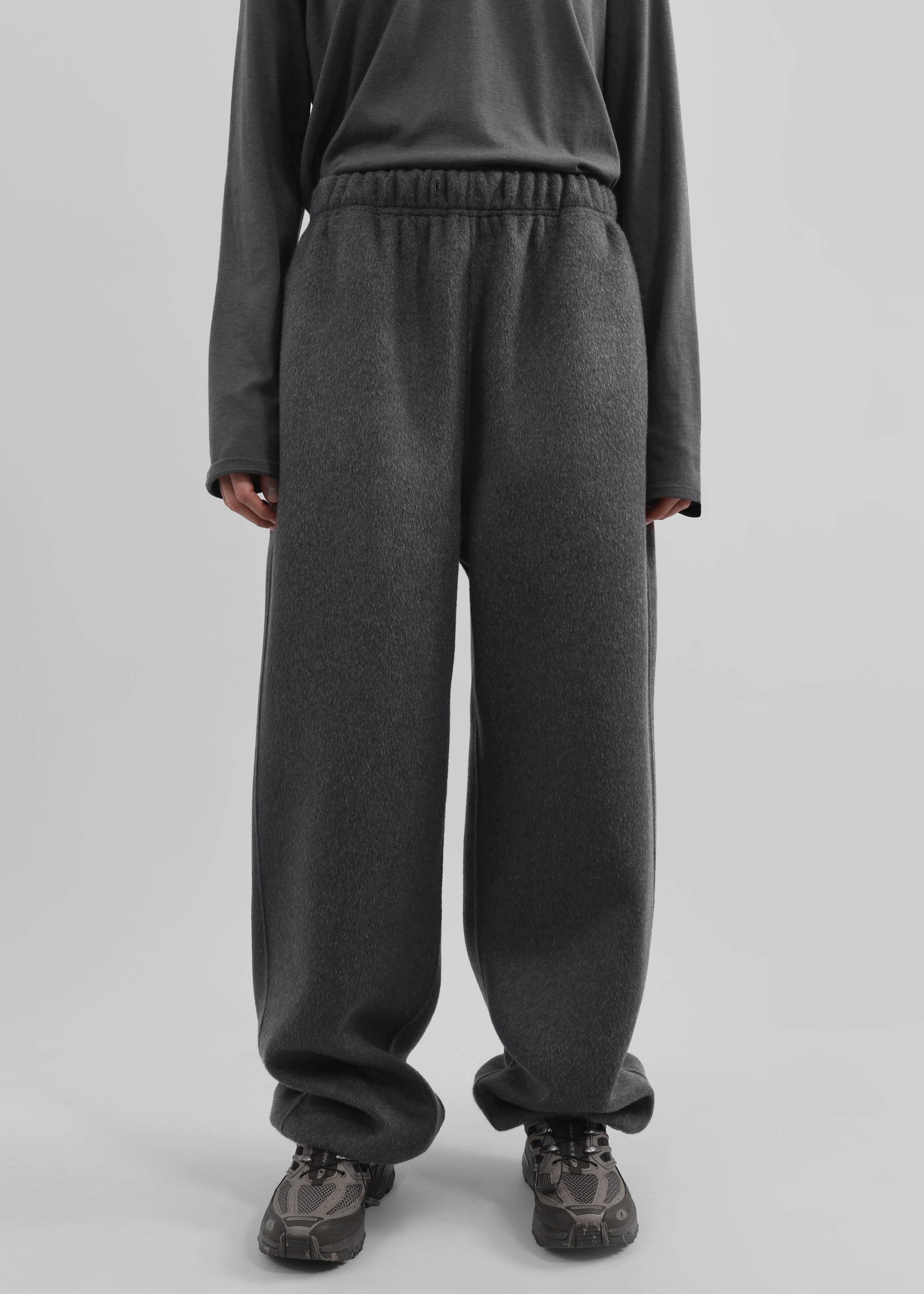 Delancey Wool Joggers - Dark Grey Melange - 8