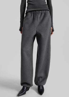 Delancey Wool Joggers - Dark Grey Melange