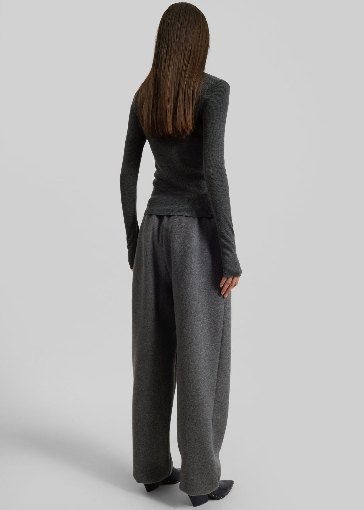 Delancey Wool Joggers - Dark Grey Melange - 9