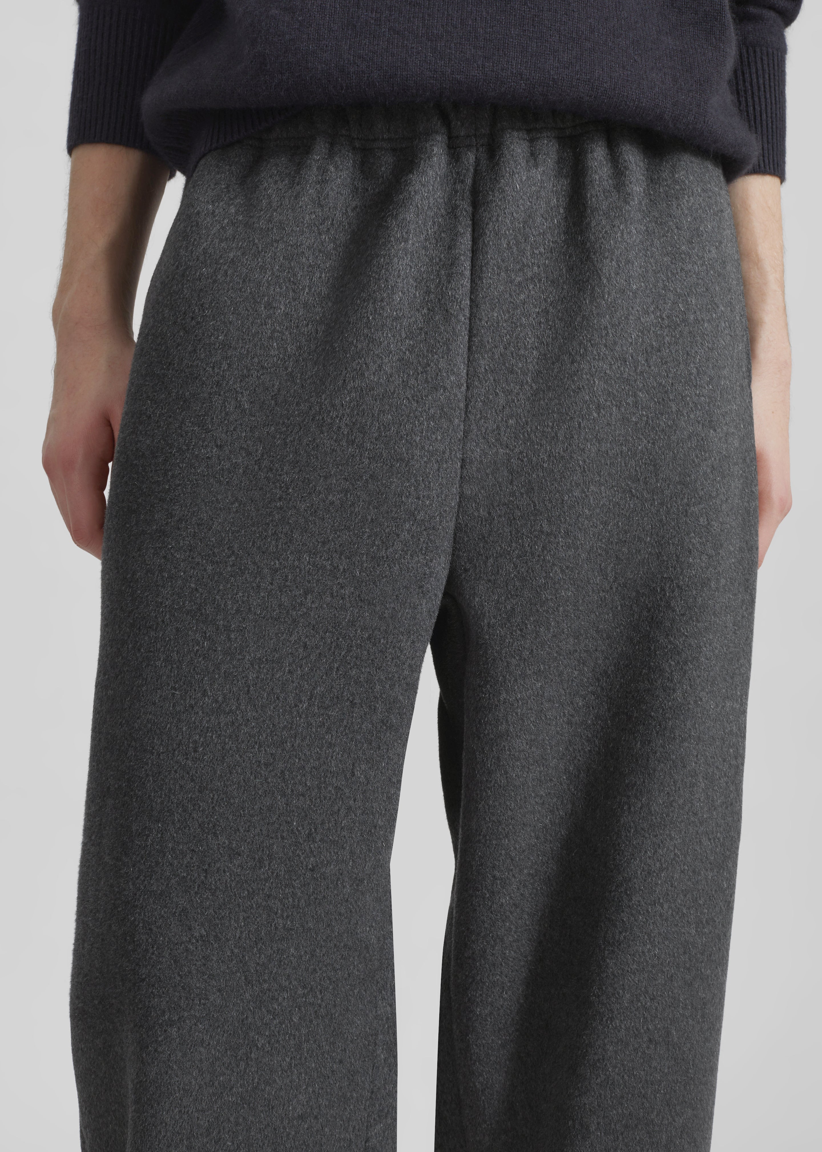 Delancey Wool Joggers - Dark Grey Melange - 12
