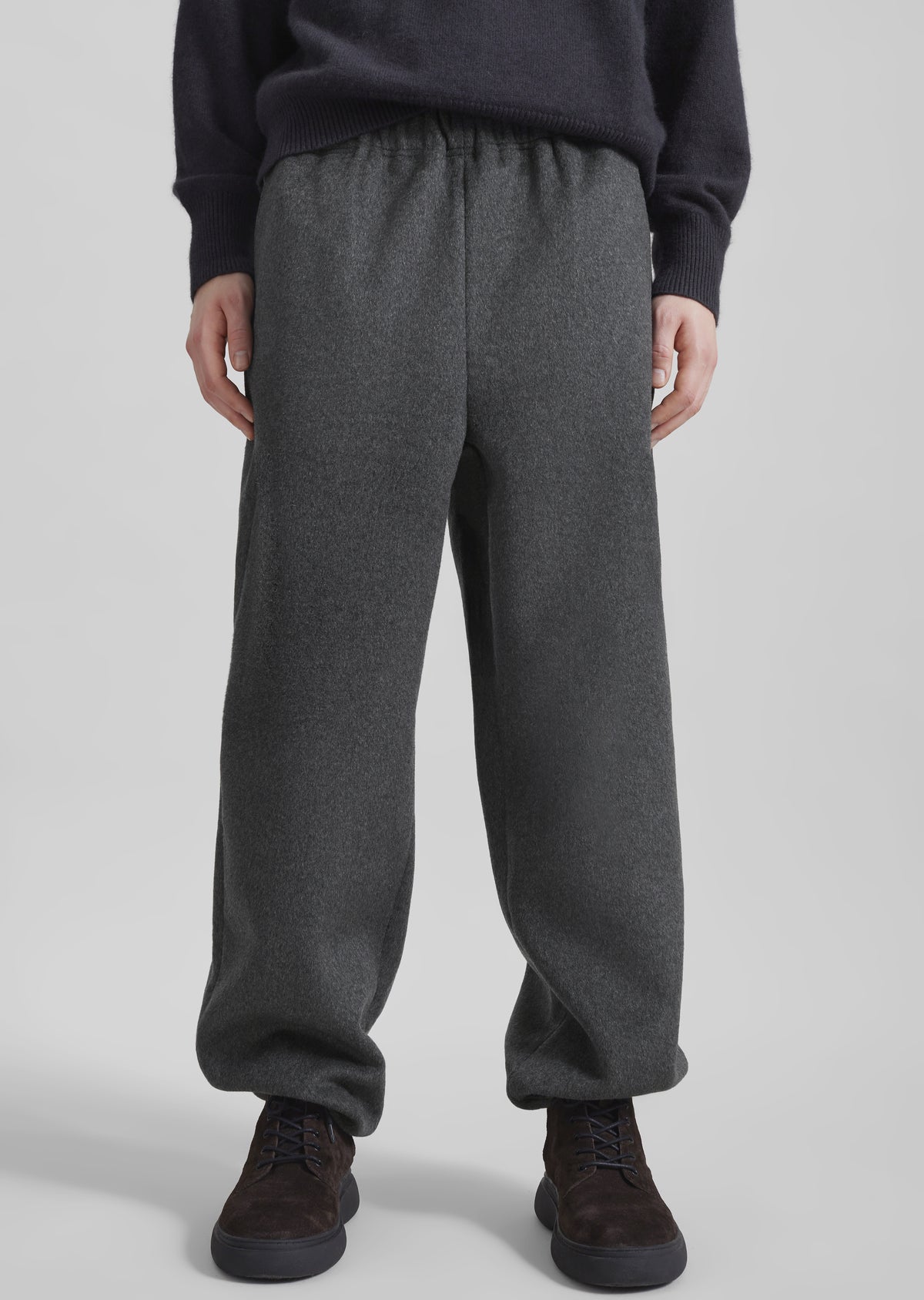 Delancey Wool Joggers - Dark Grey Melange - 11 - [gender-male]