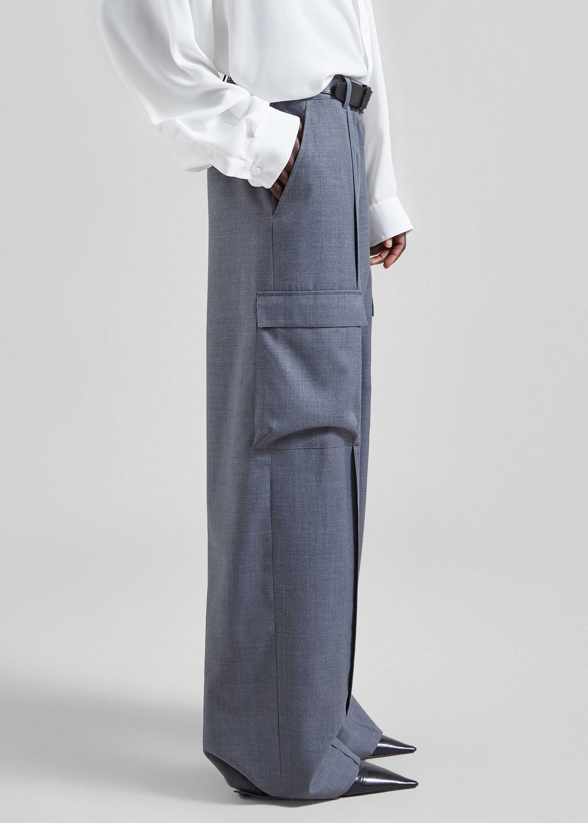 Delian Cargo Pants - Grey Melange