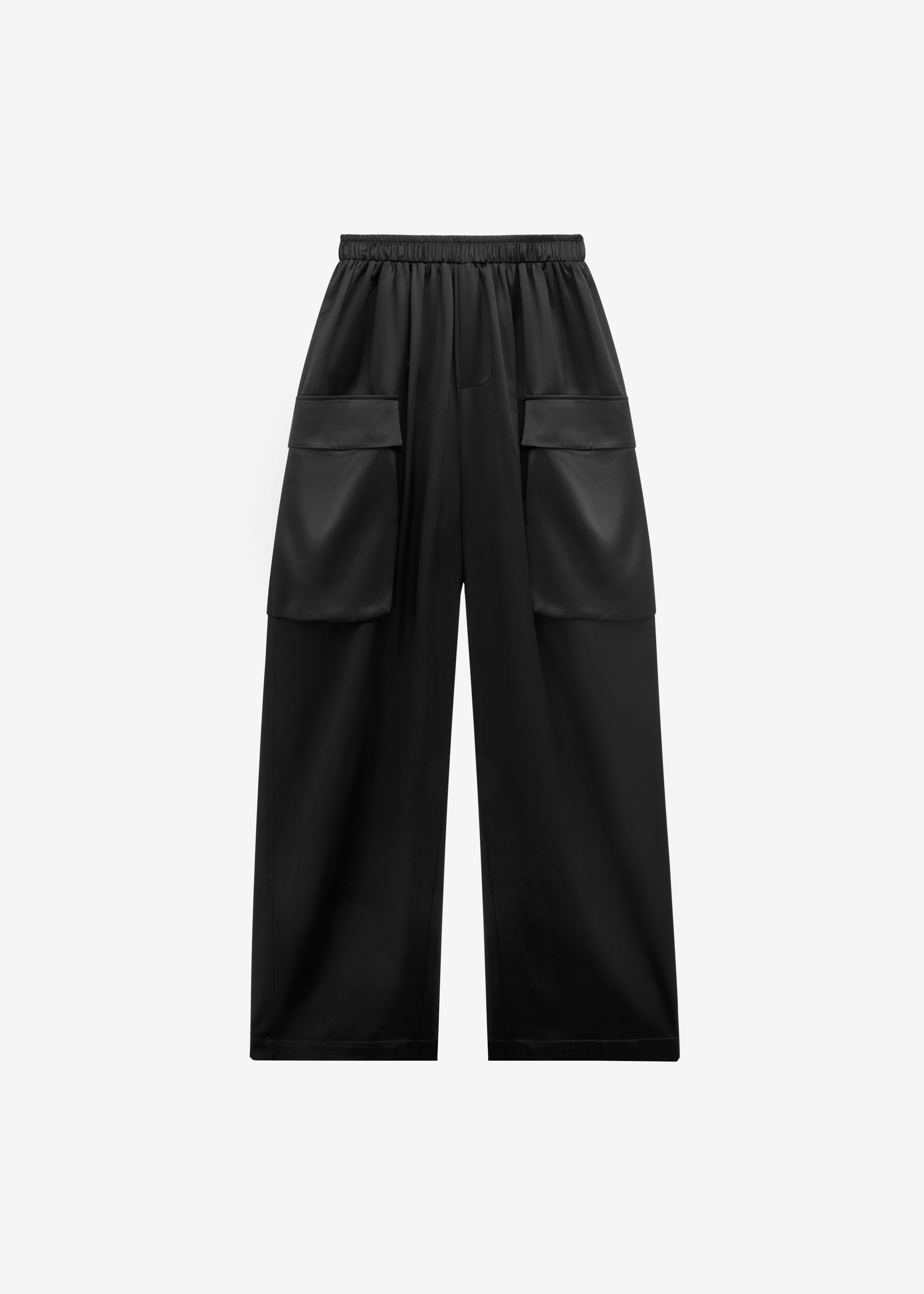Delny Satin Cargo Pants - Black - 8