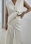 Delphi Belted Pants - Cream