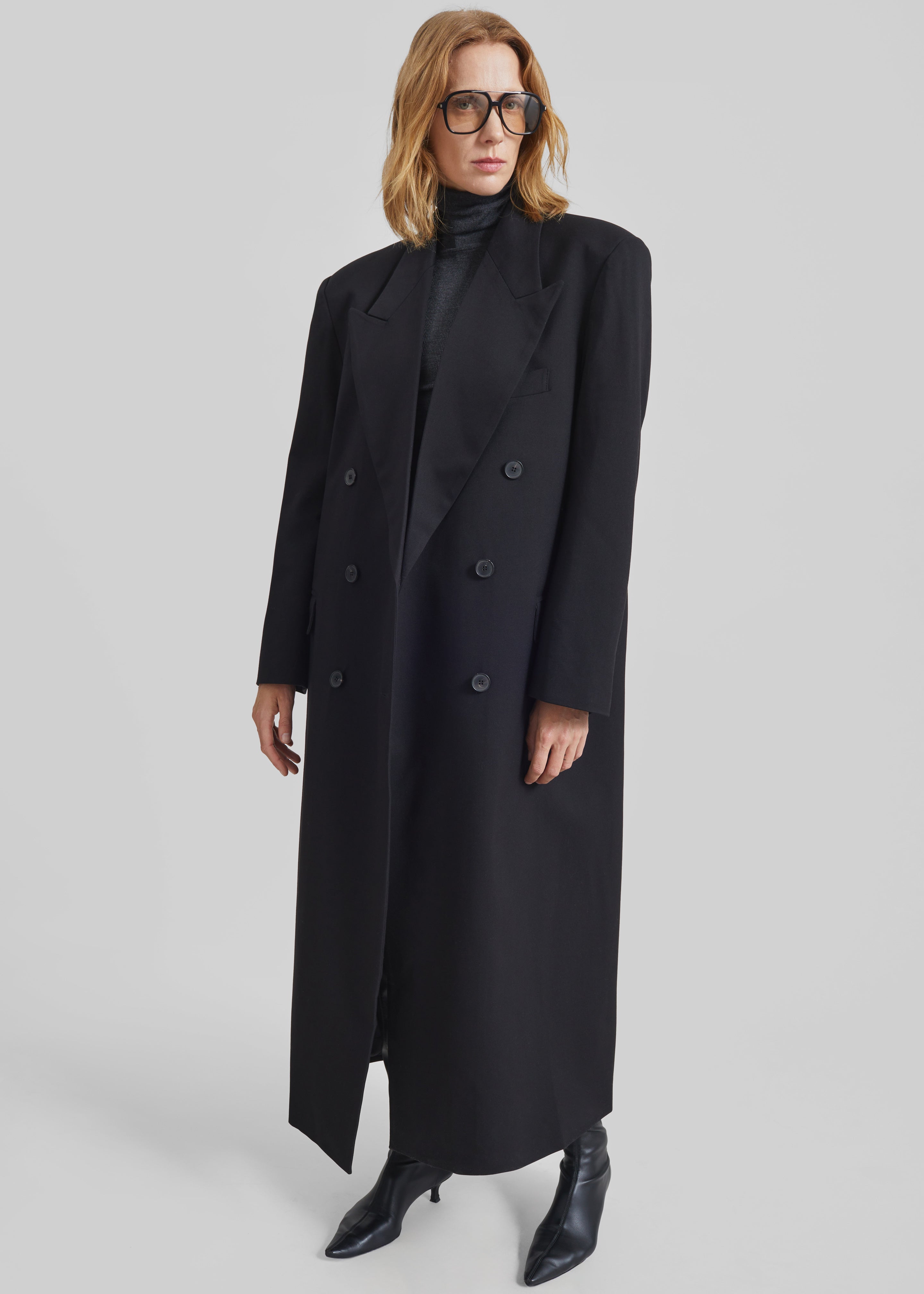 Delphina Long Coat - Black - 12