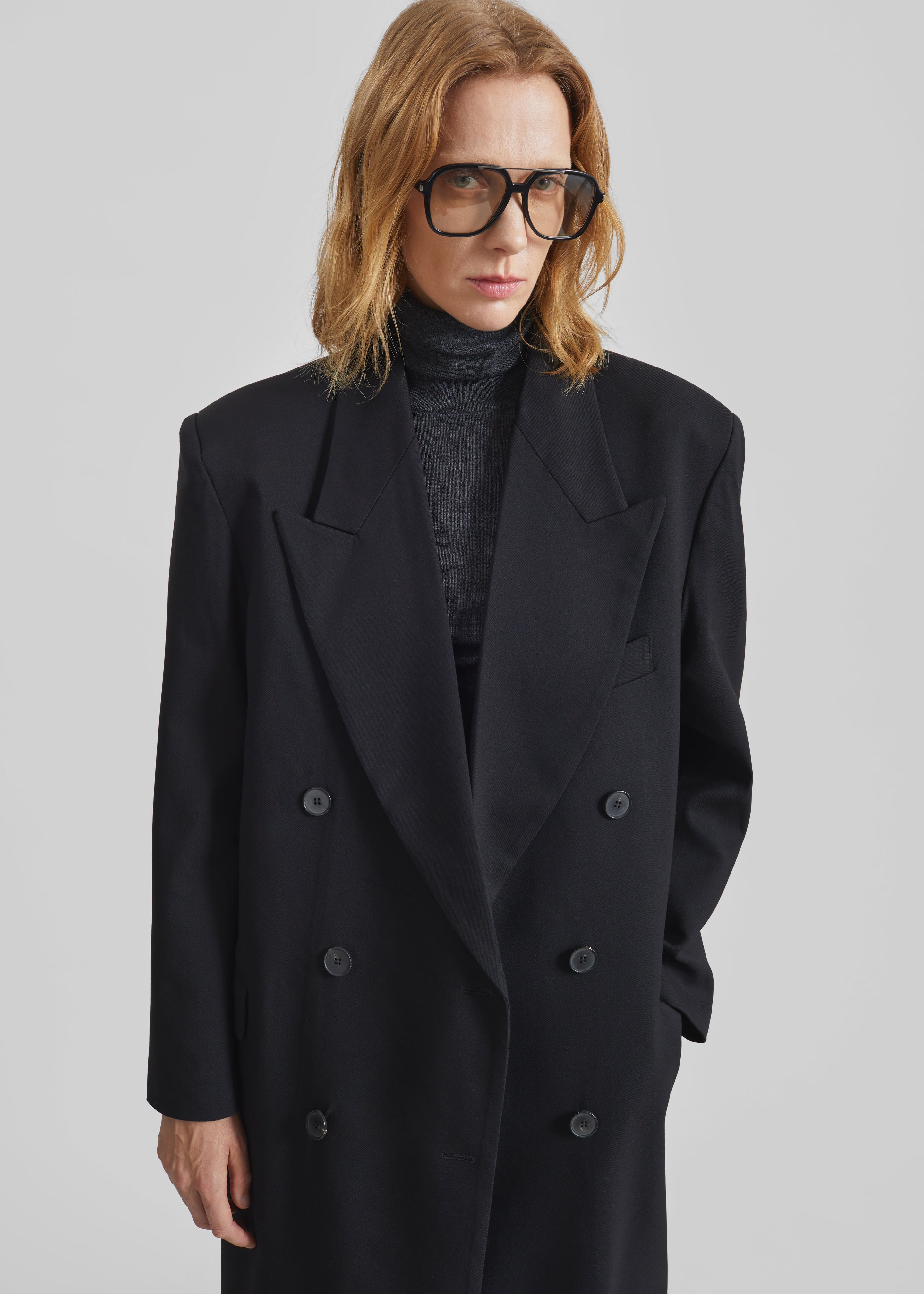 Delphina Long Coat - Black - 15