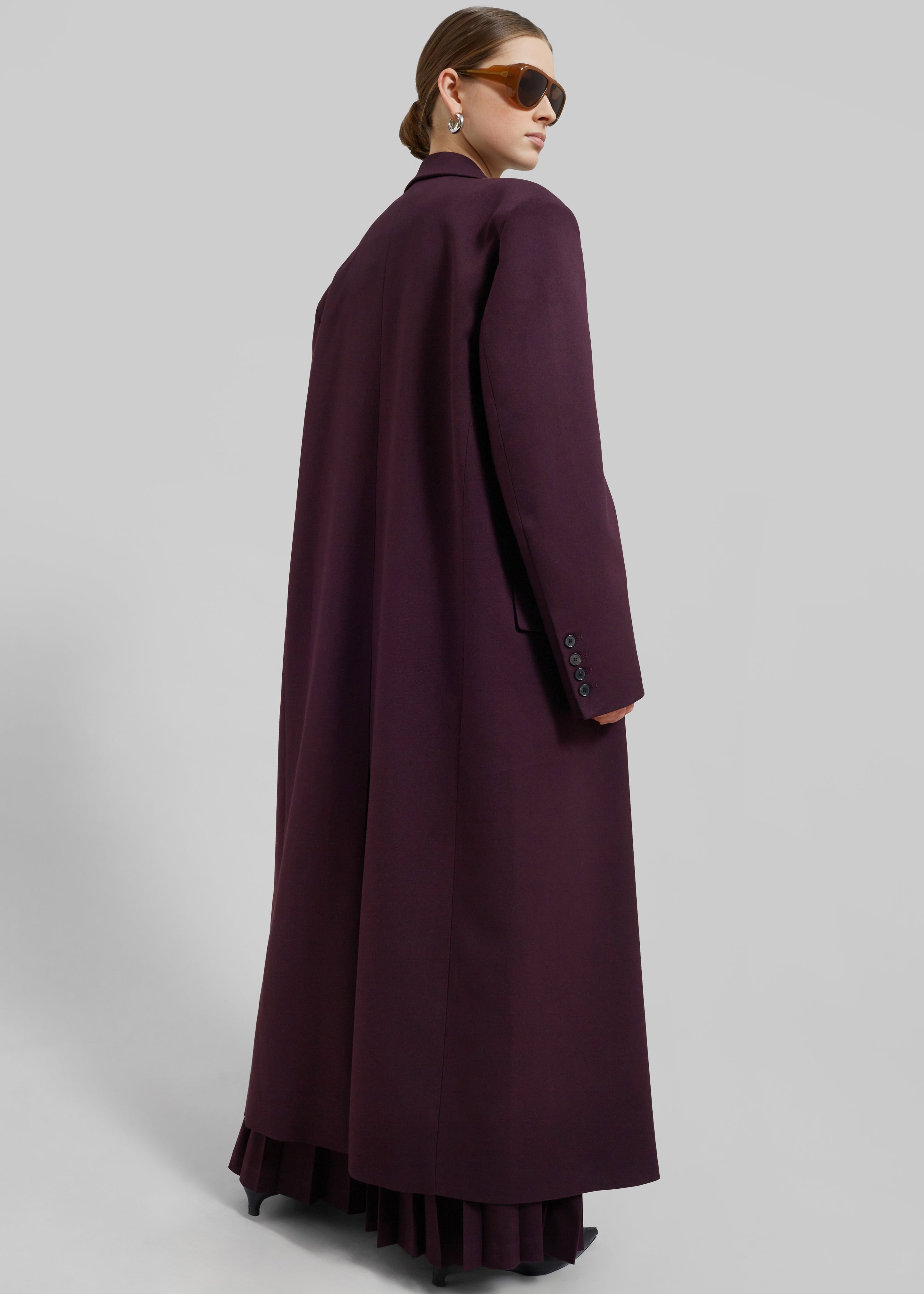 Delphina Long Coat - Burgundy - 2