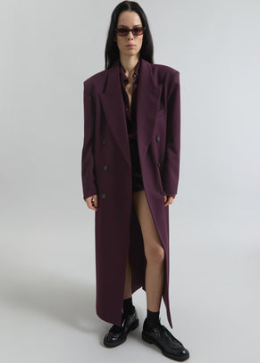 Delphina Long Coat - Burgundy