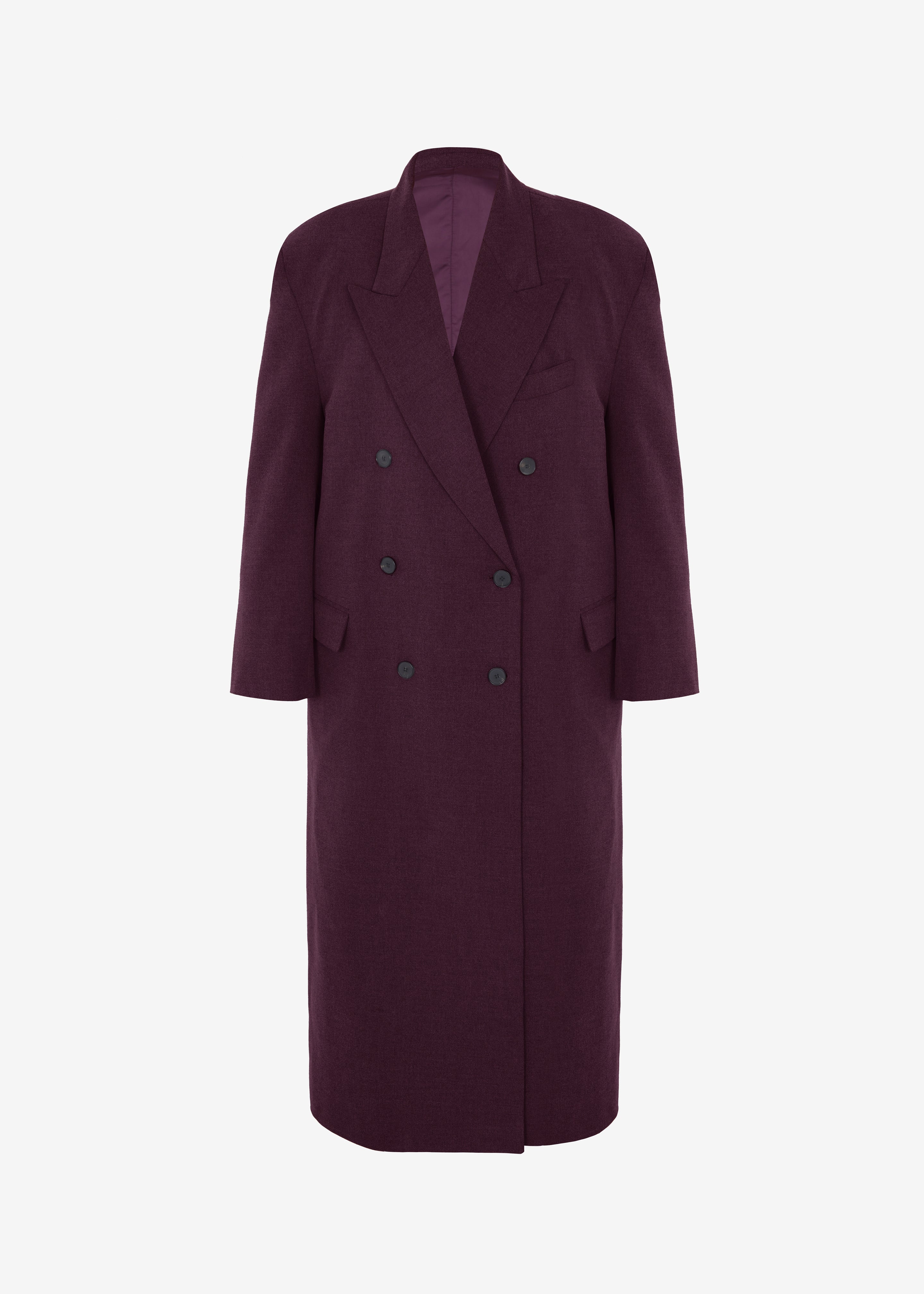 Delphina Long Coat - Burgundy - 9