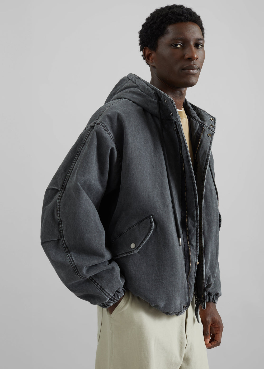 Delvin Padded Jacket - Charcoal - 1