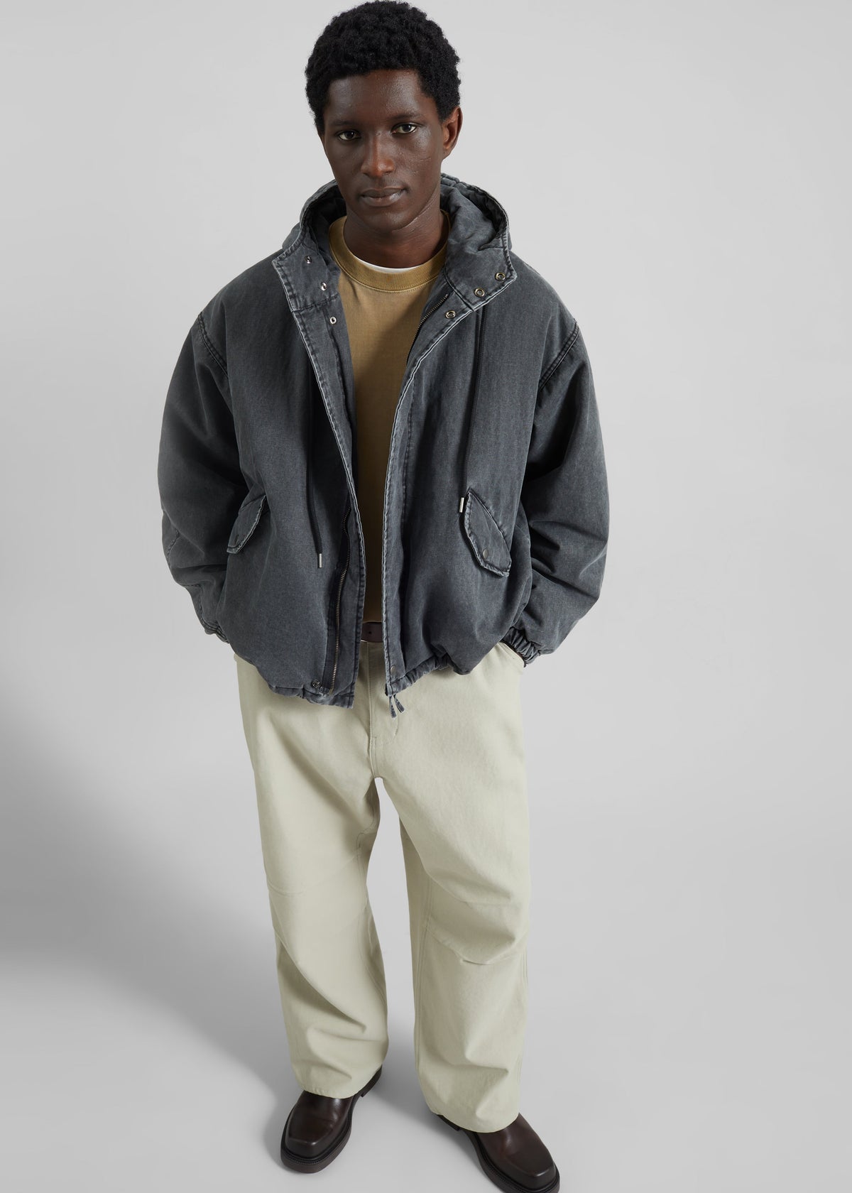 Delvin Padded Jacket - Charcoal - 1